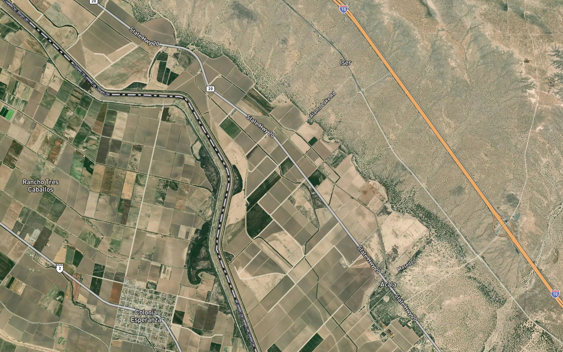 Satellite map of the Upper Drain