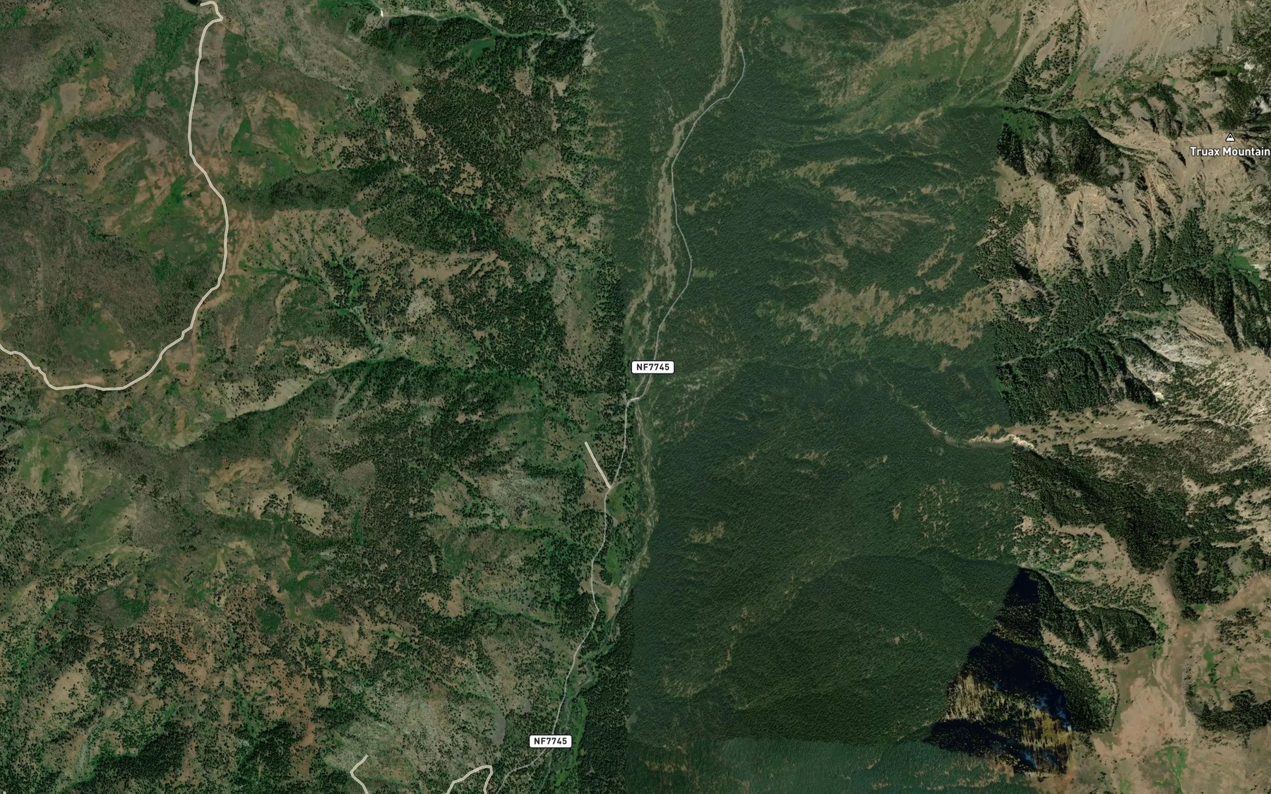 Satellite map of the Lime Creek