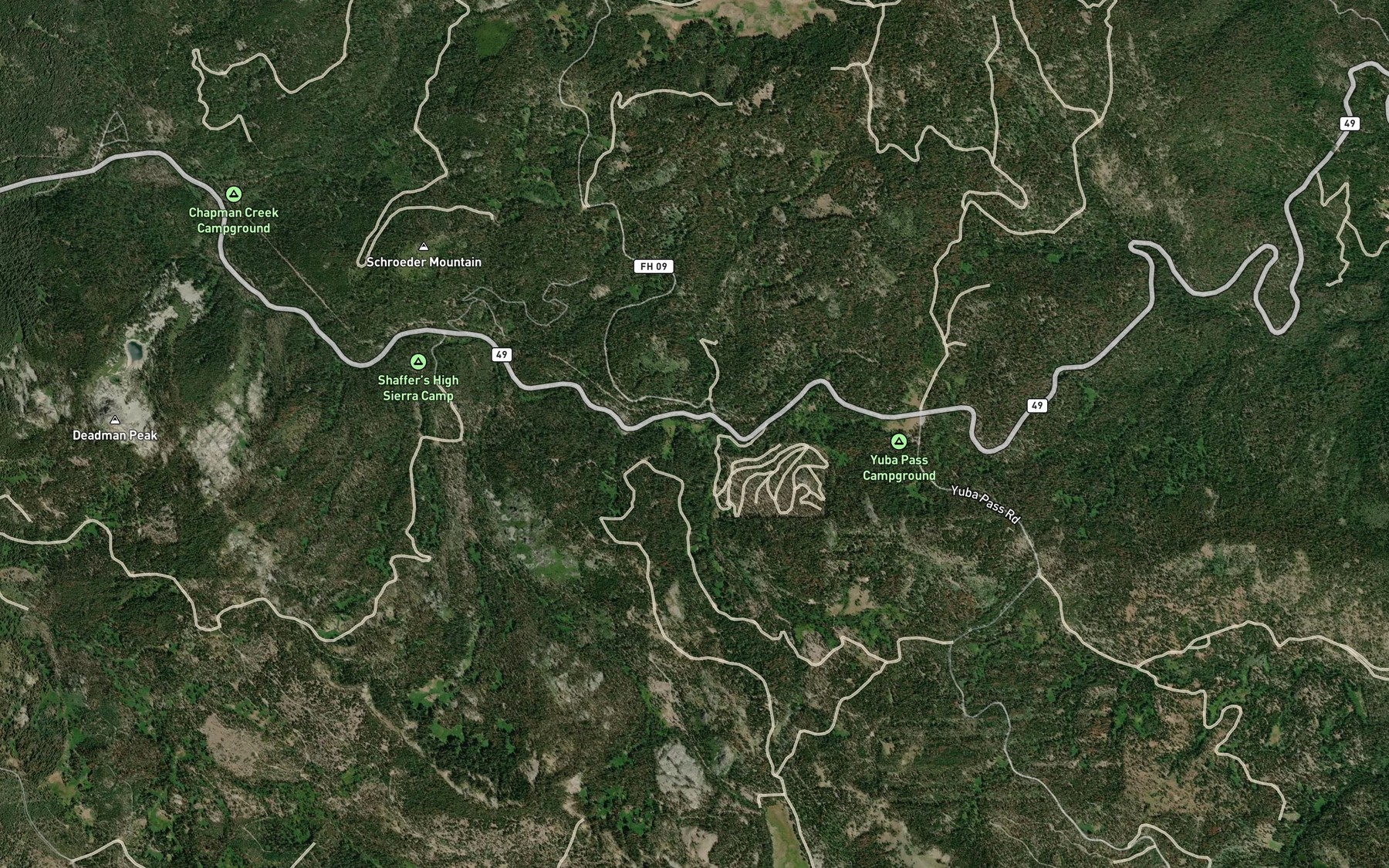 Satellite map of the Lunch Creek