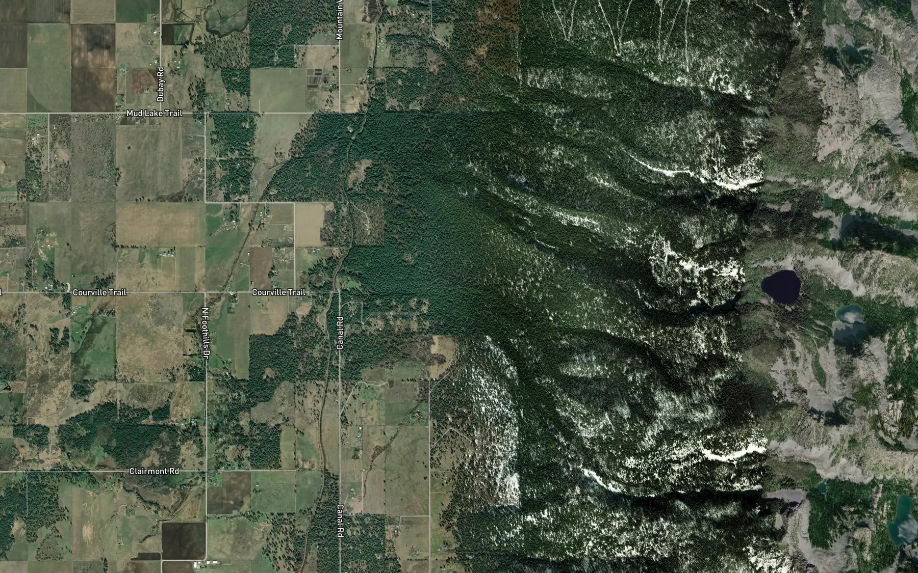 Satellite map of the Courville Creek