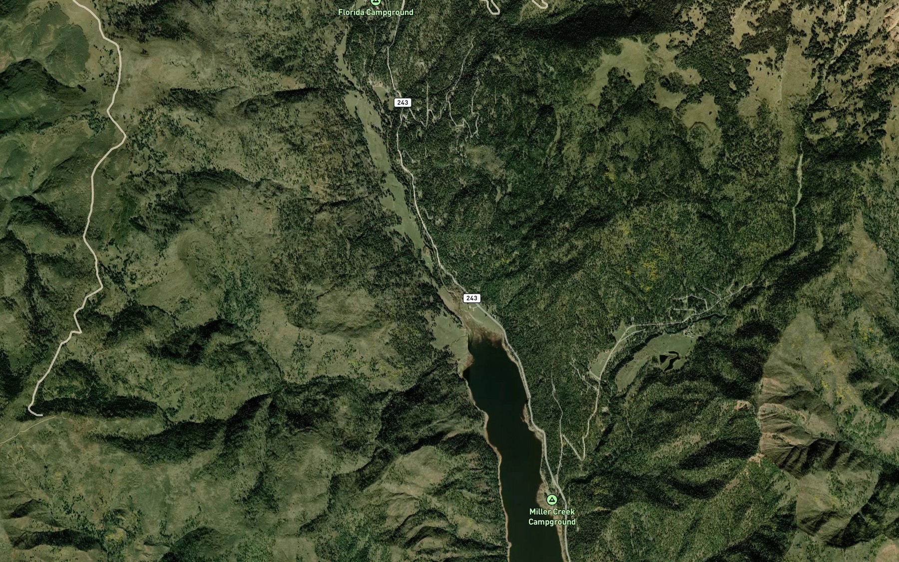Satellite map of the Willow Creek