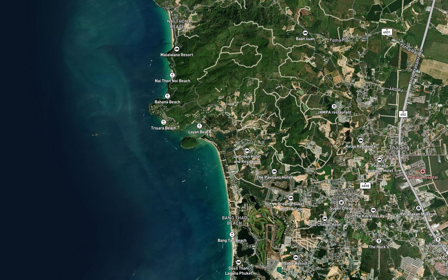 Satellite map of the Khlong Phang