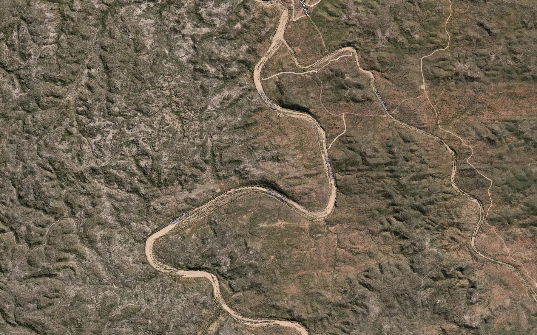 Satellite map of the Percy River