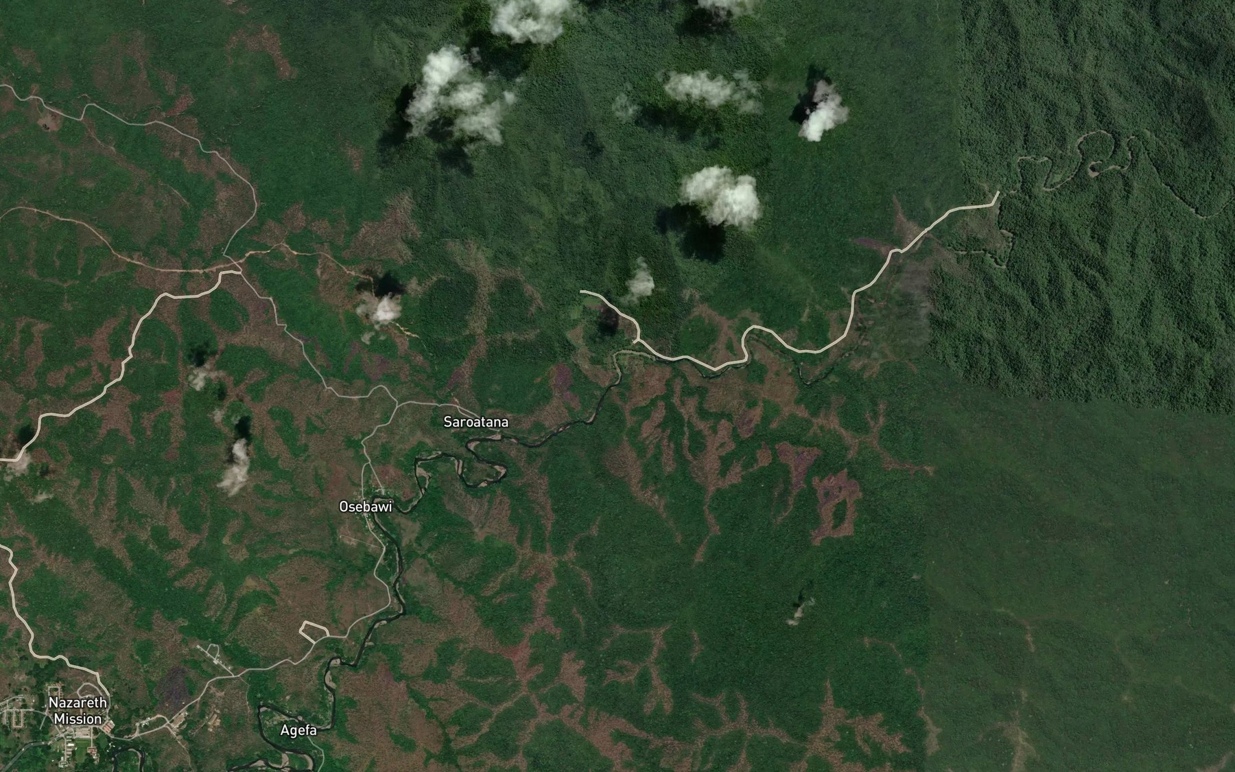 Satellite map of the Tedal Creek