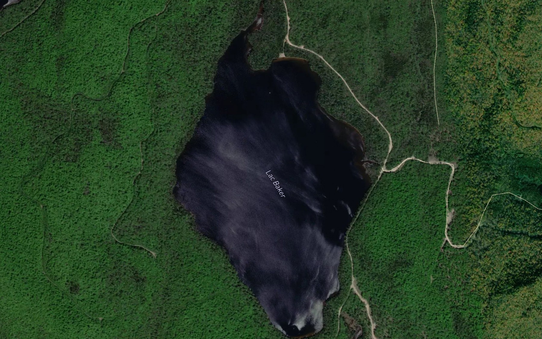 Satellite map of the Lac Baker