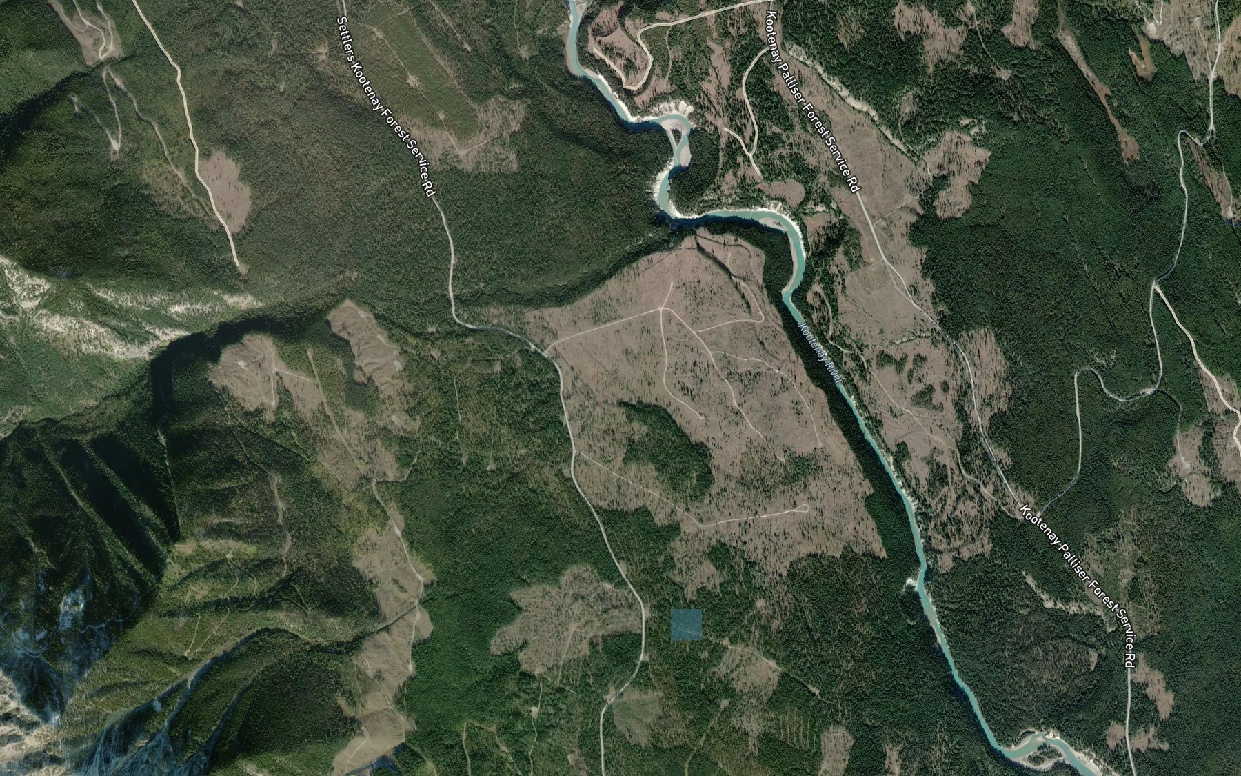 Satellite map of the Pedley Creek