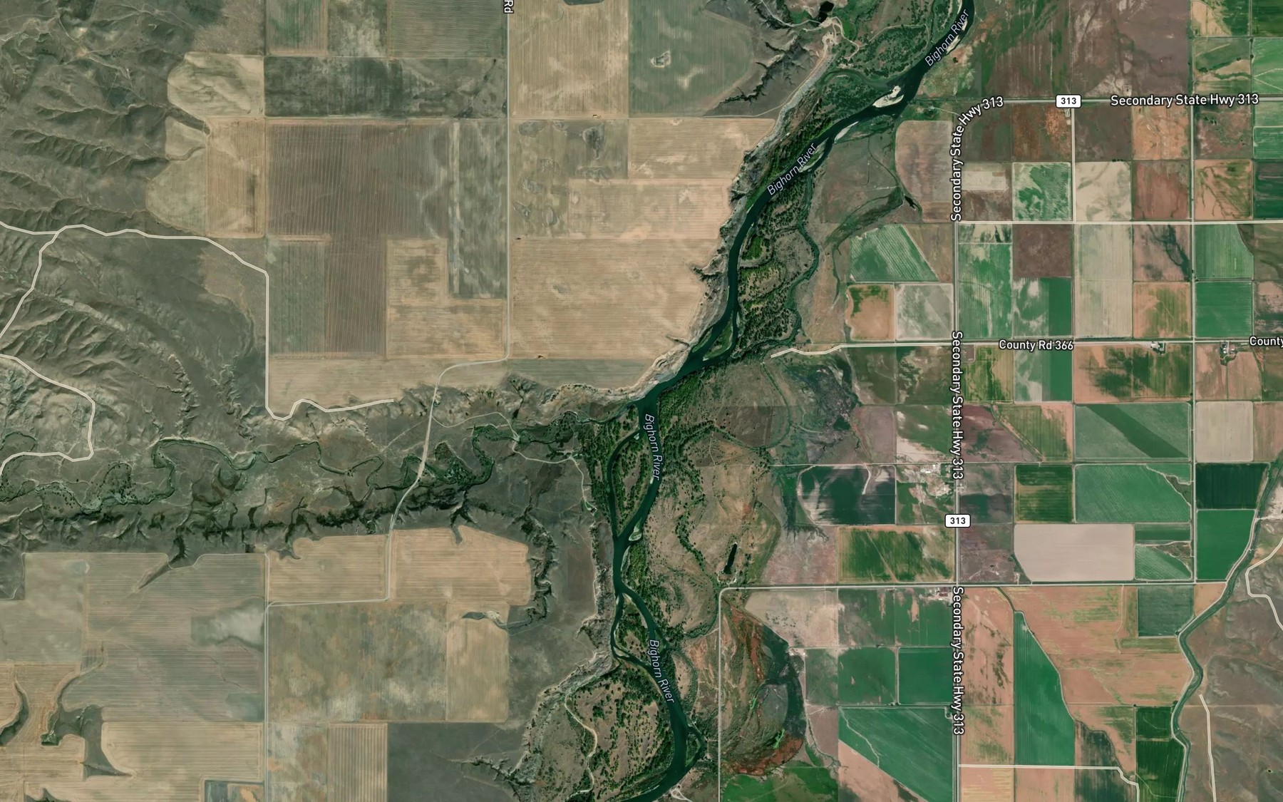 Satellite map of the Woody Creek