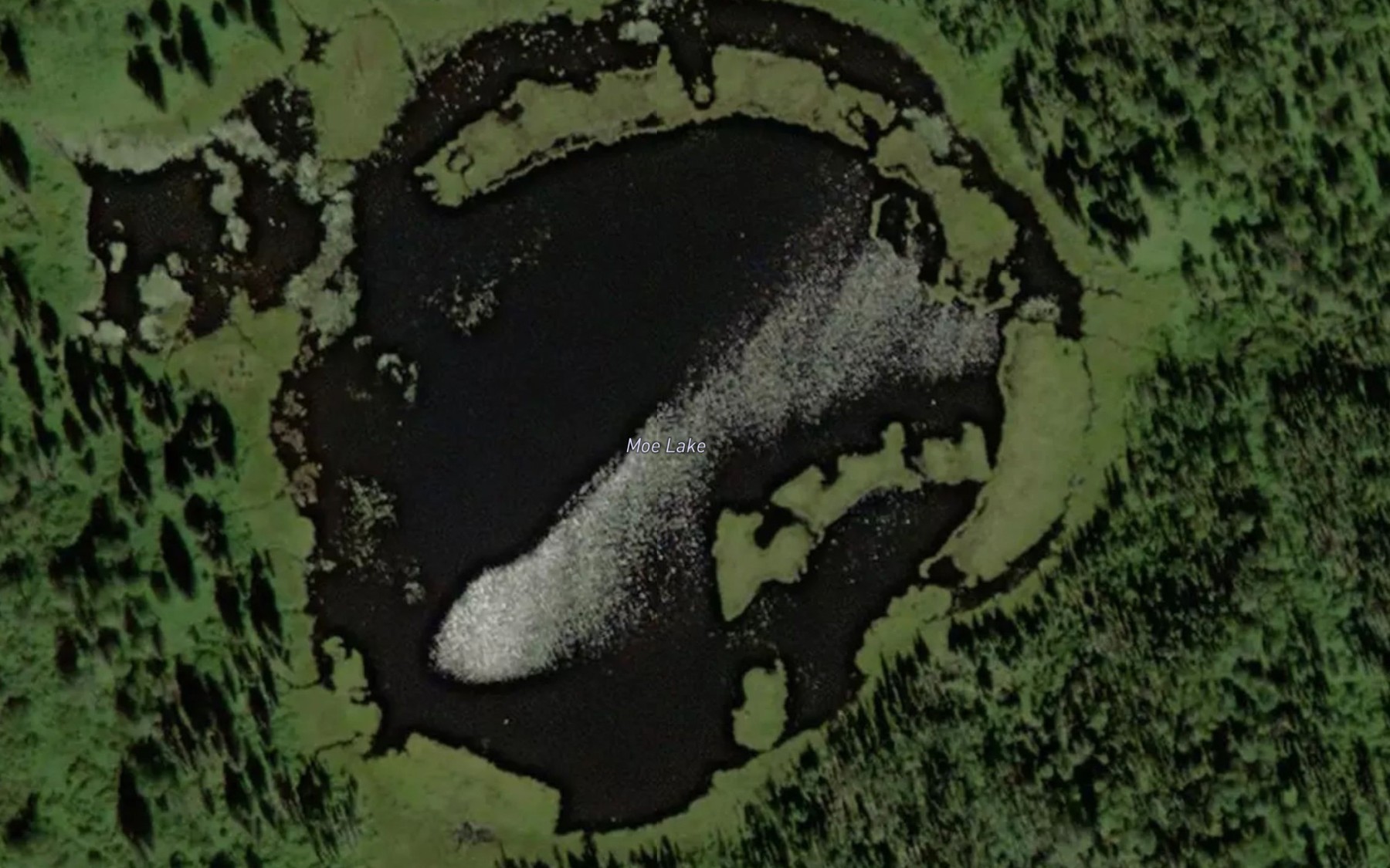 Satellite map of the Moe Lake