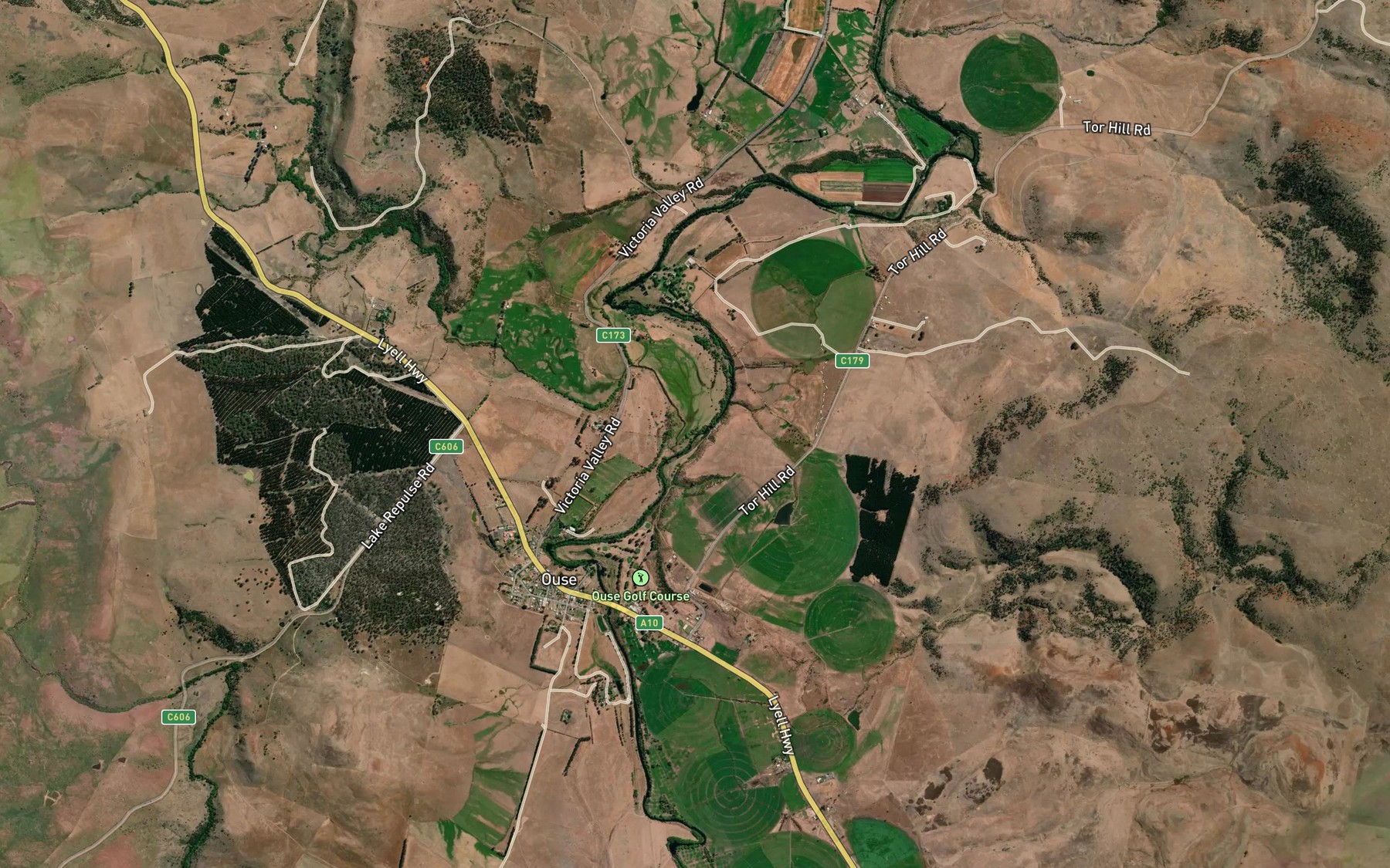 Satellite map of the Kenmere Rivulet