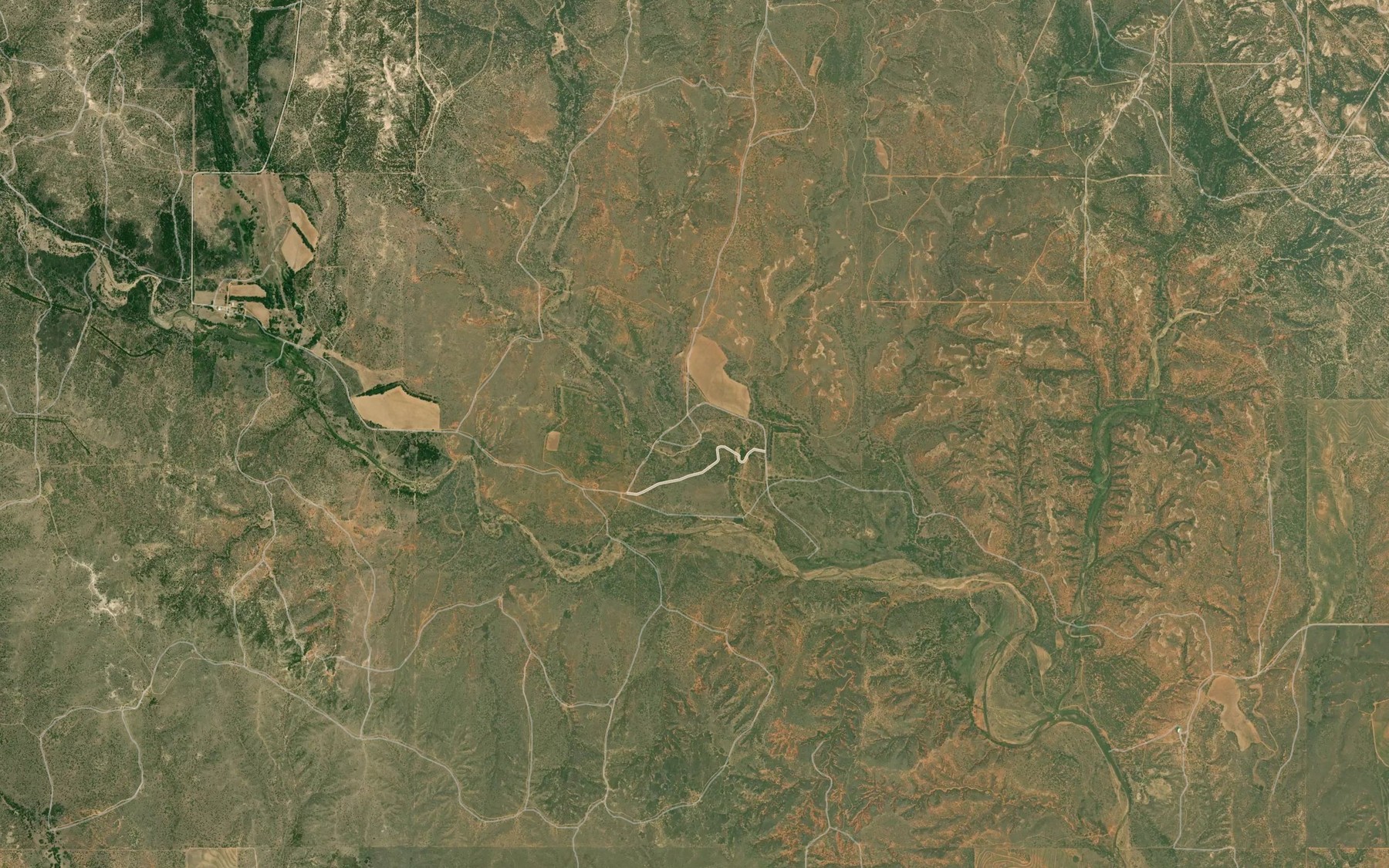 Satellite map of the Gyp Creek