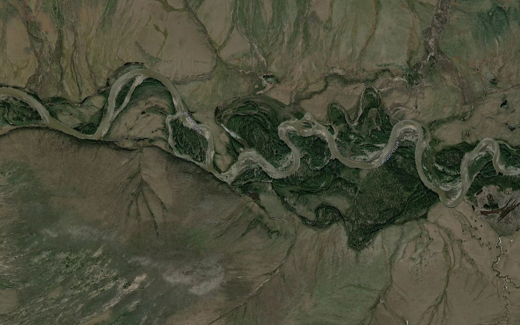 Satellite map of the Brigham Creek