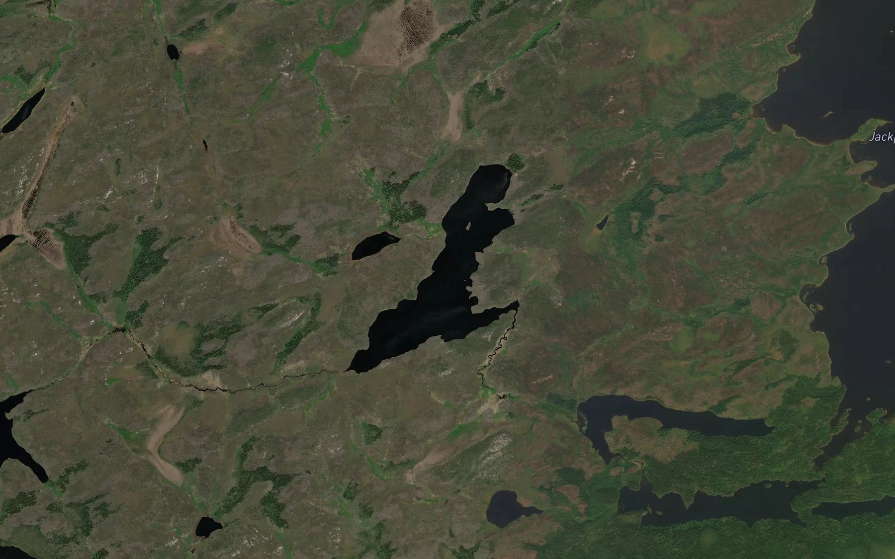Satellite map of the Flannery Lake