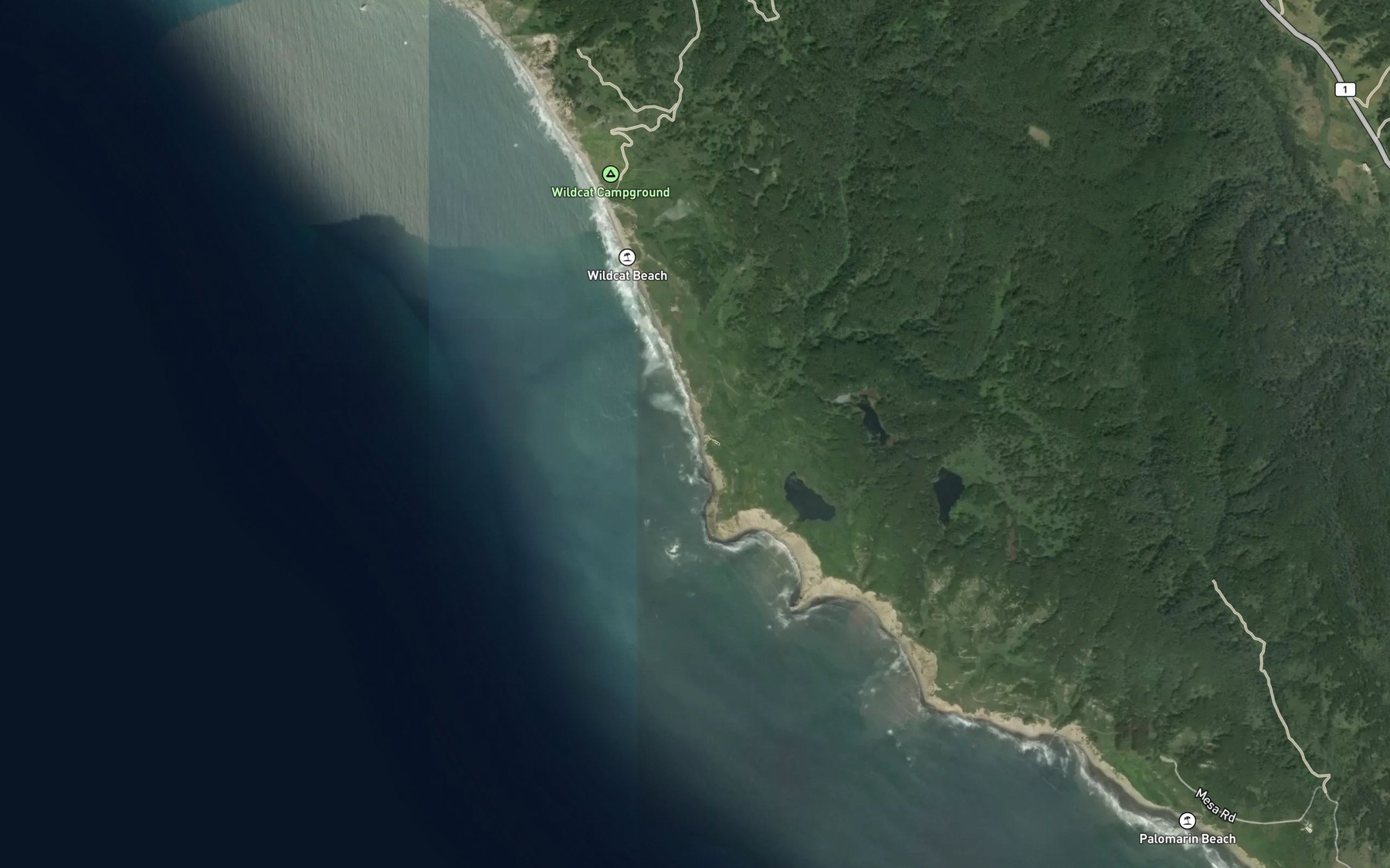 Satellite map of the Alamere Creek