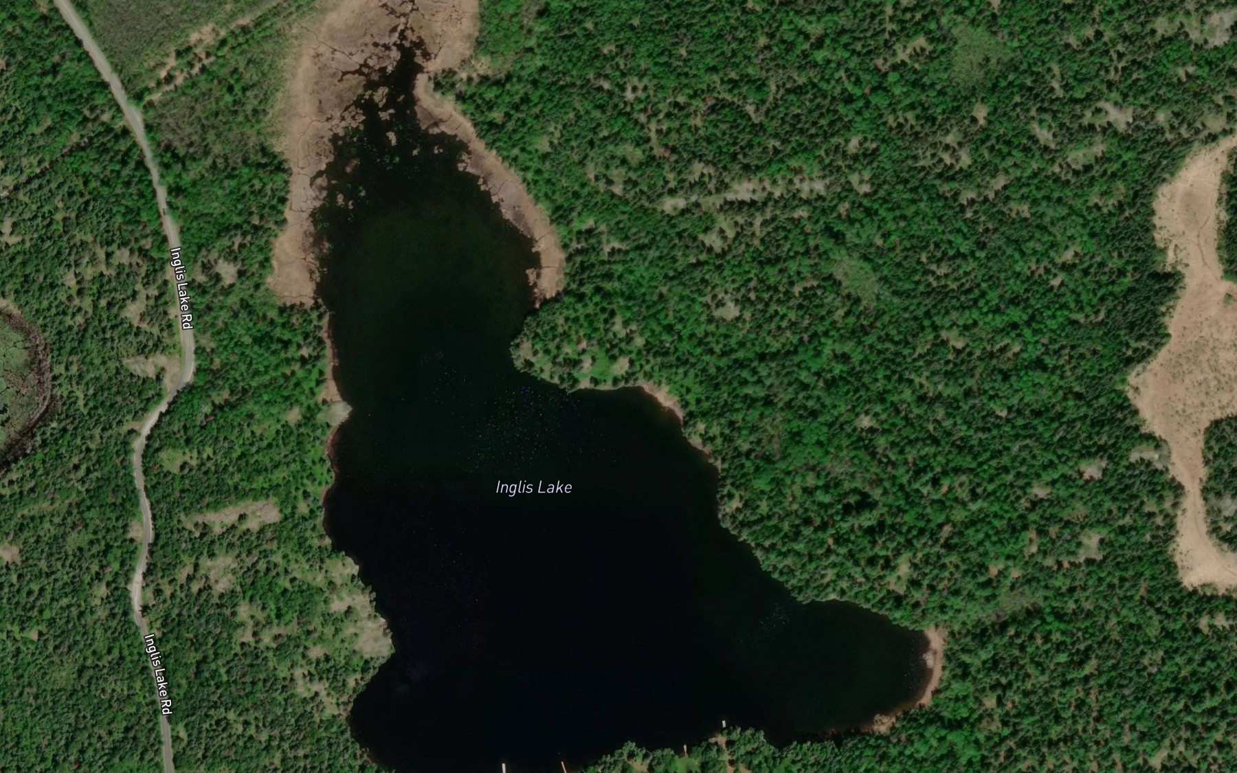 Satellite map of the Inglis Lake