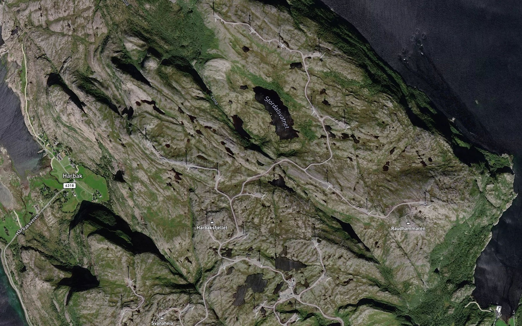 Satellite map of the Litltjonna