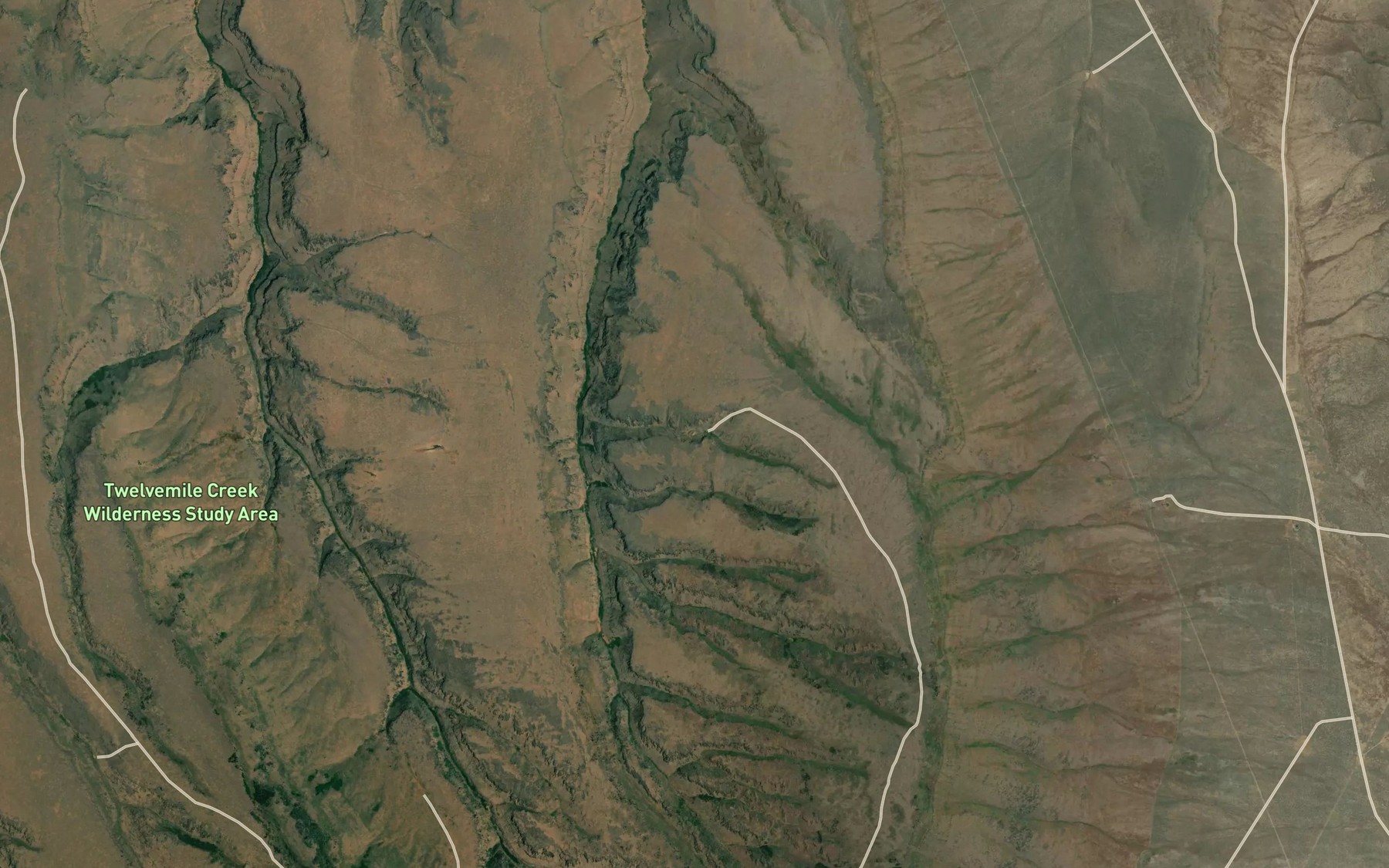 Satellite map of the Dry Creek Reservoir