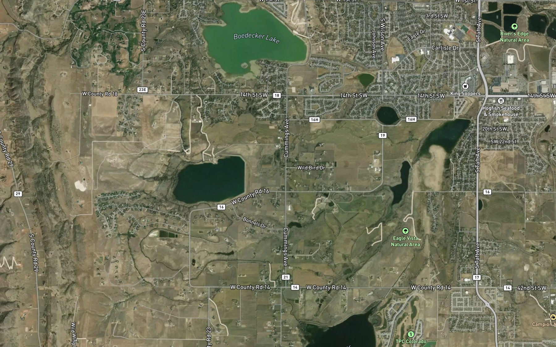 Satellite map of the South Side Ditch