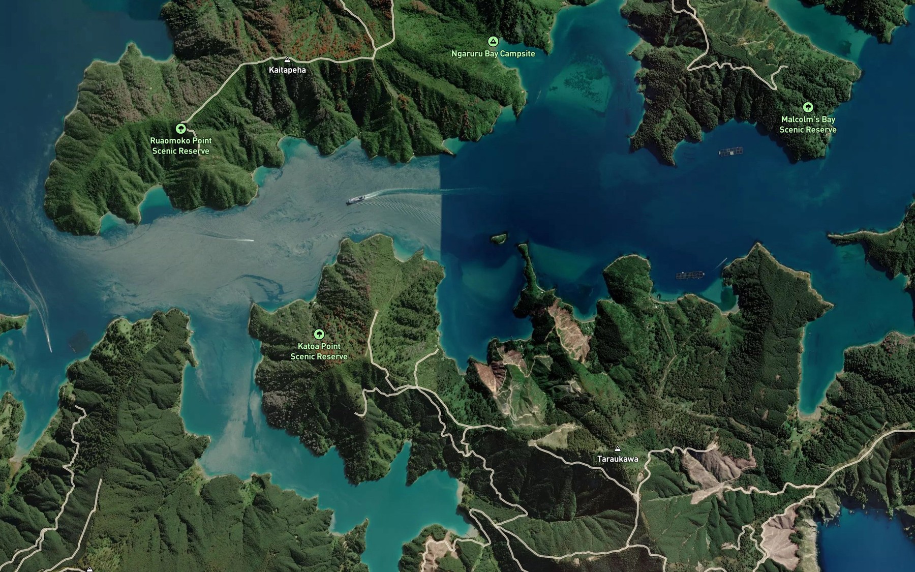 Satellite map of the Erie Bay