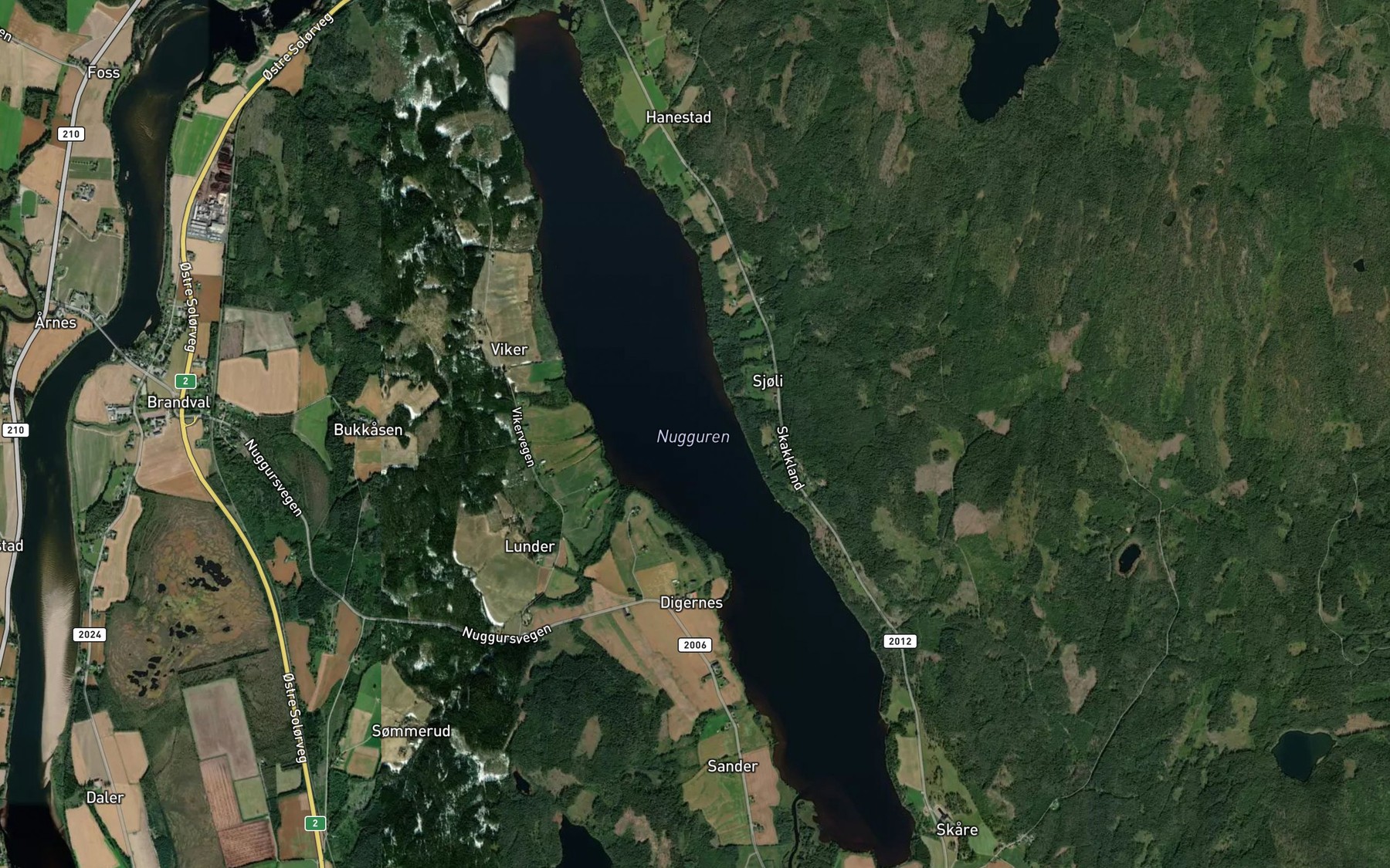 Satellite map of the Nugguren