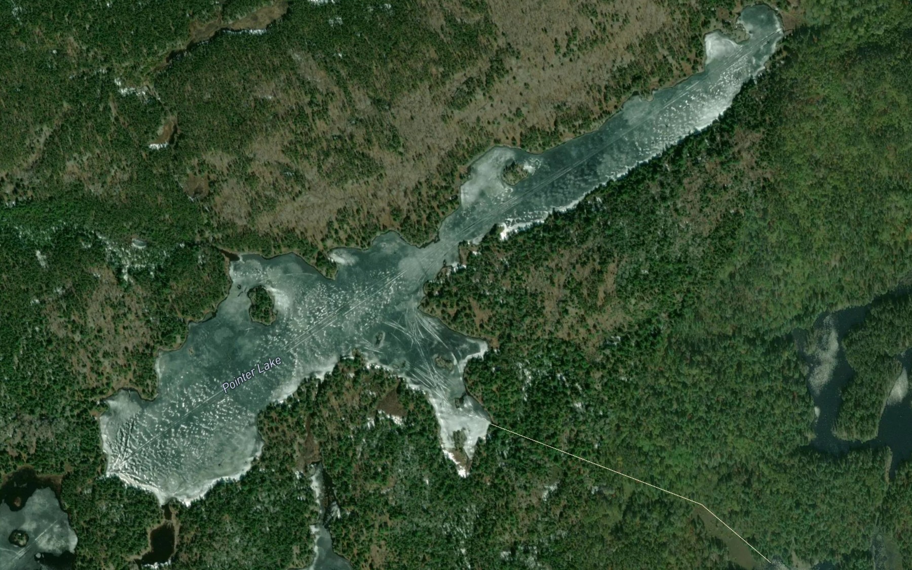 Satellite map of the Pointer Lake