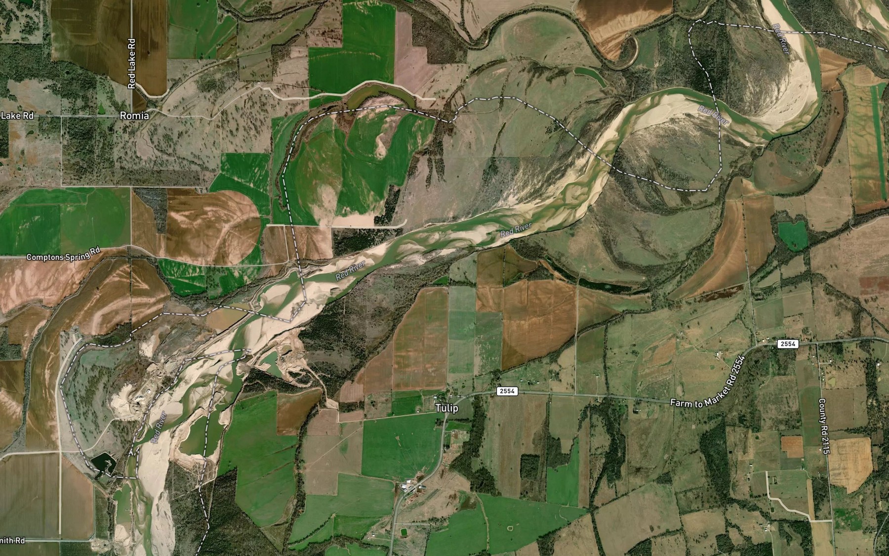 Satellite map of the Peppercamp Creek