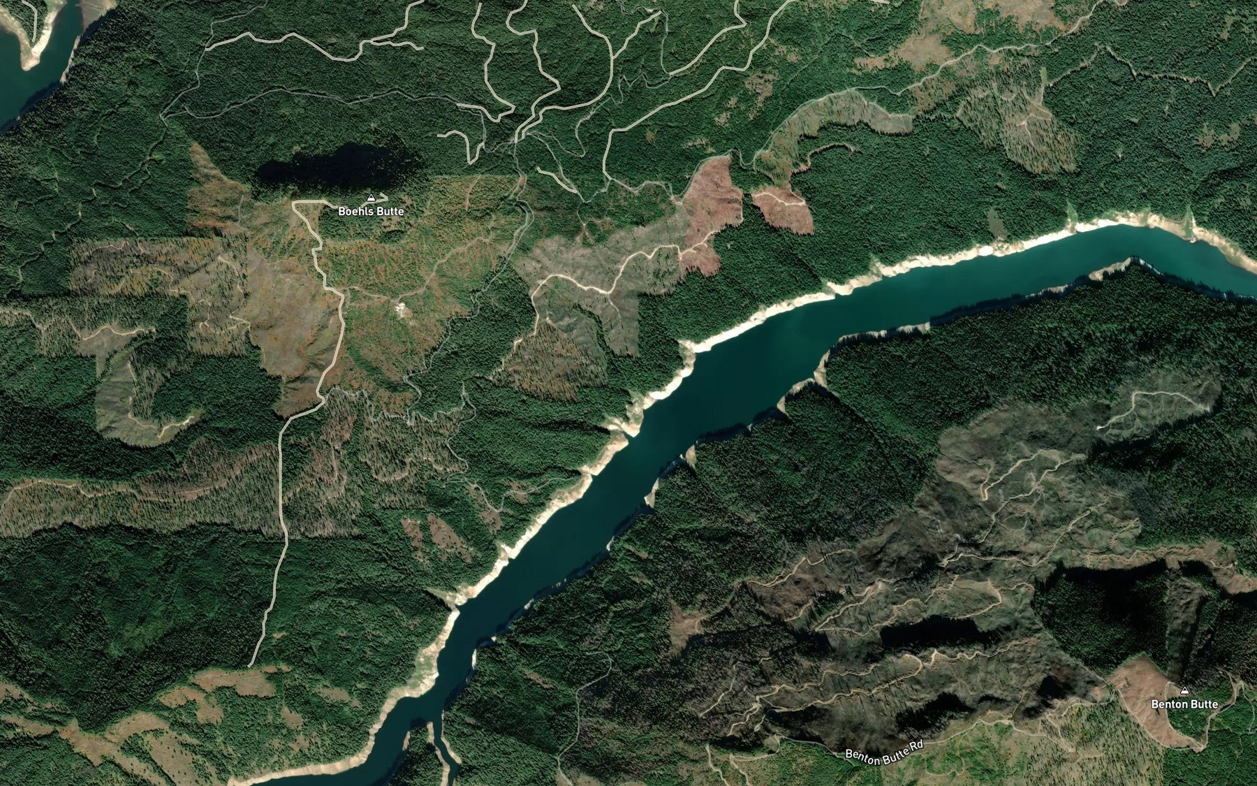 Satellite map of the Joes Creek
