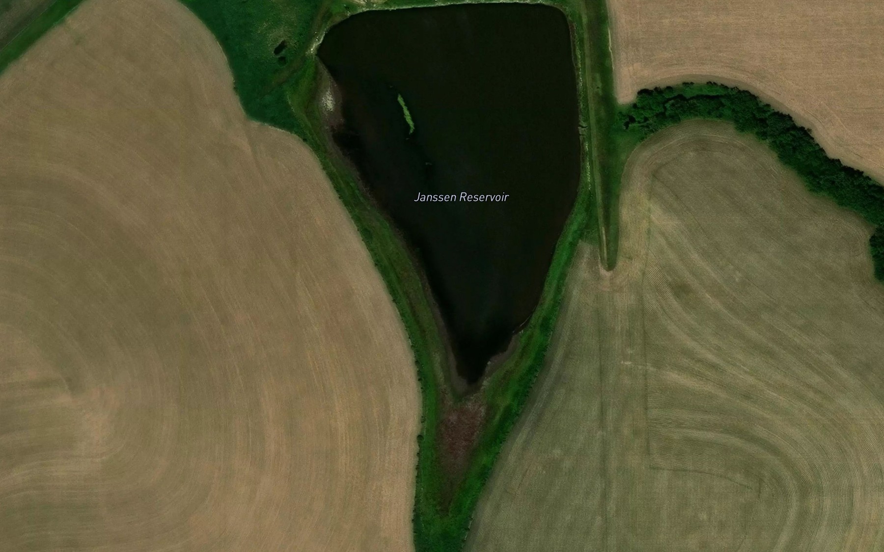 Satellite map of the Janssen Reservoir