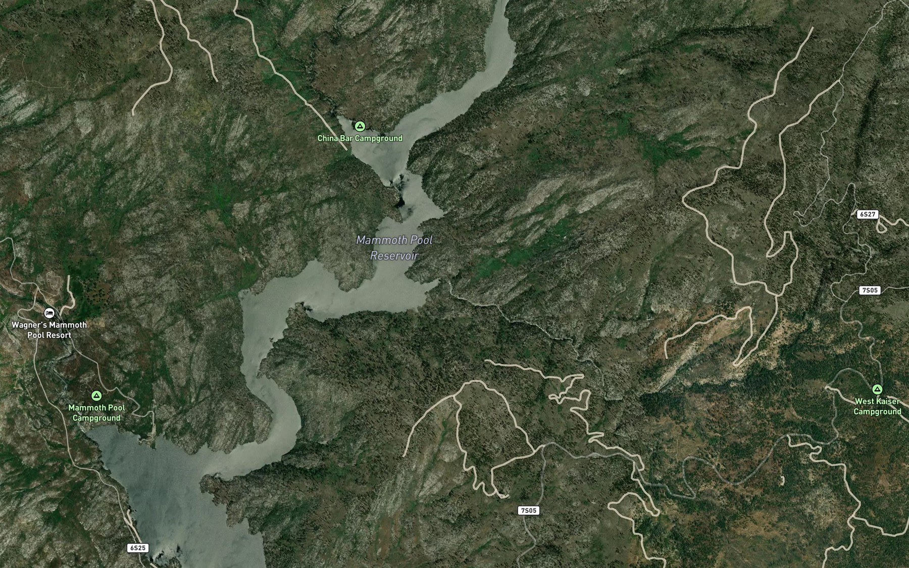 Satellite map of the Kaiser Creek