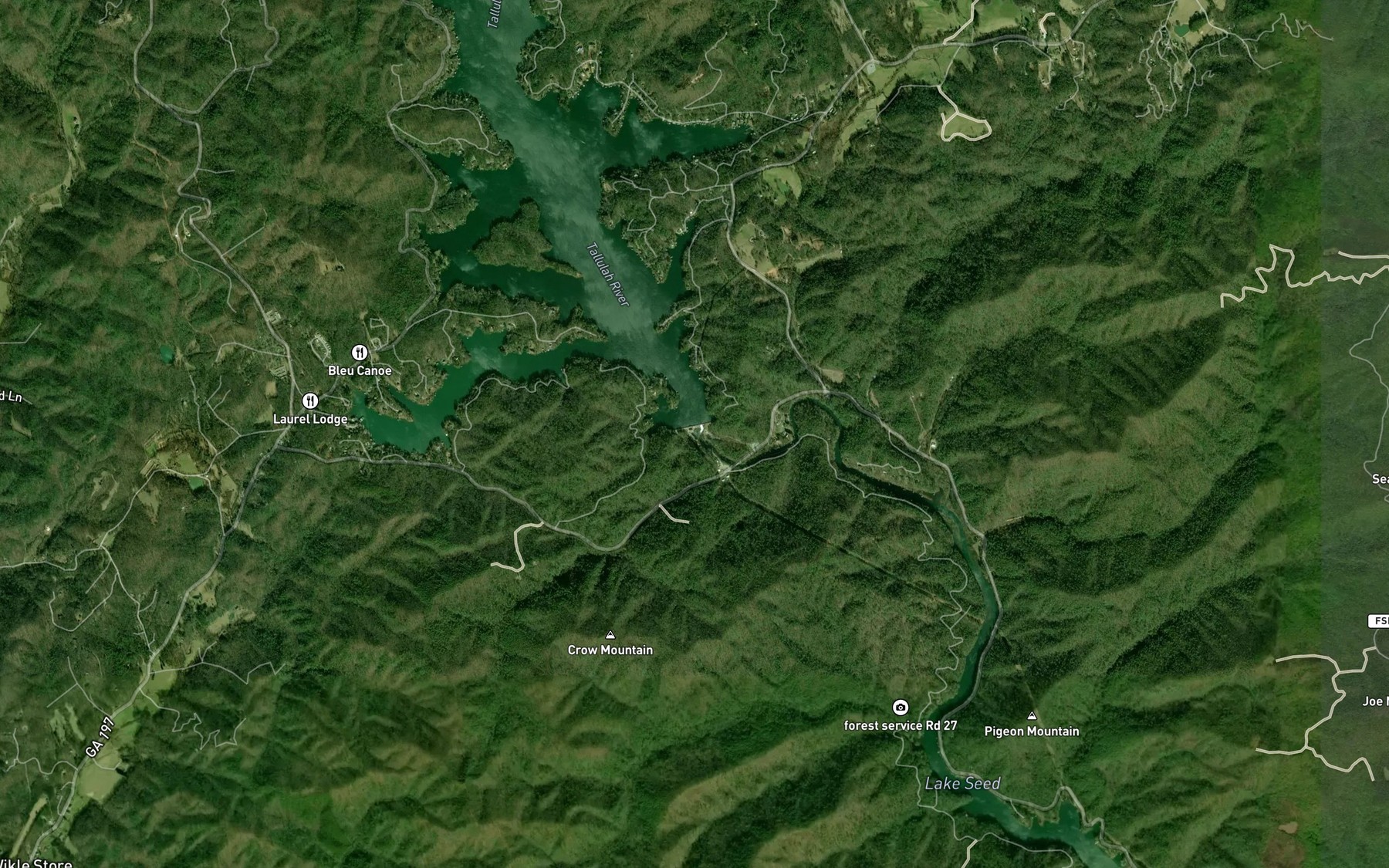 Satellite map of the Horse Branch
