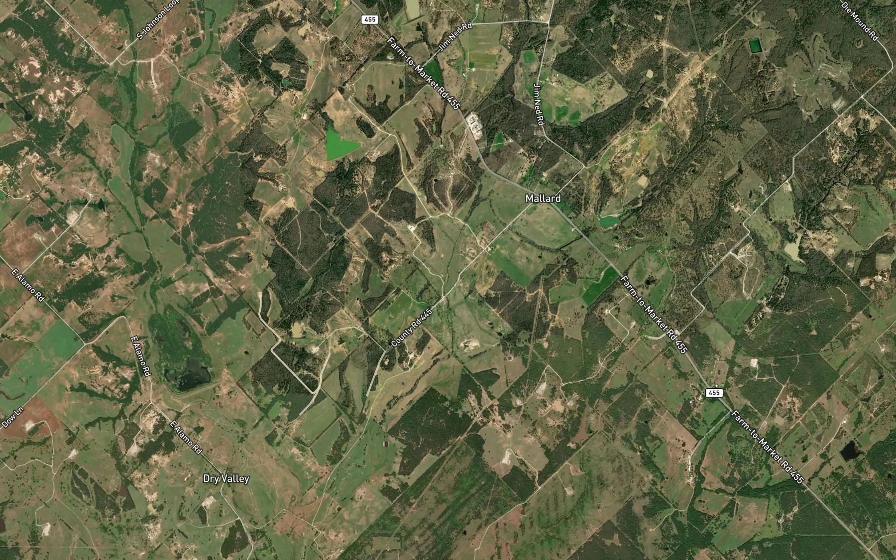 Satellite map of the Steelman Branch