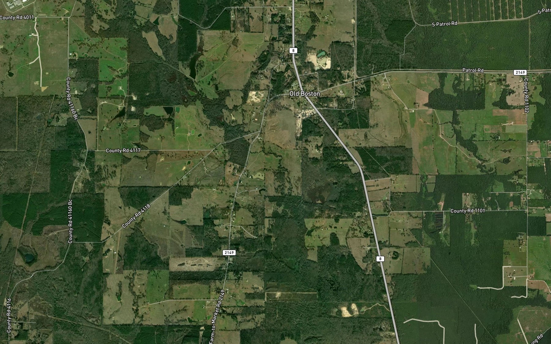 Satellite map of the Holly Branch