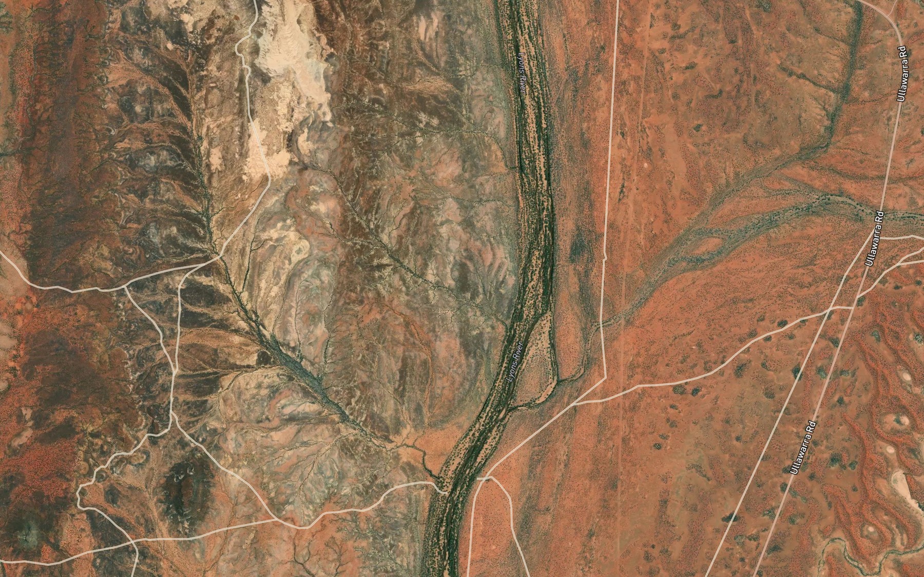 Satellite map of the Davis Creek