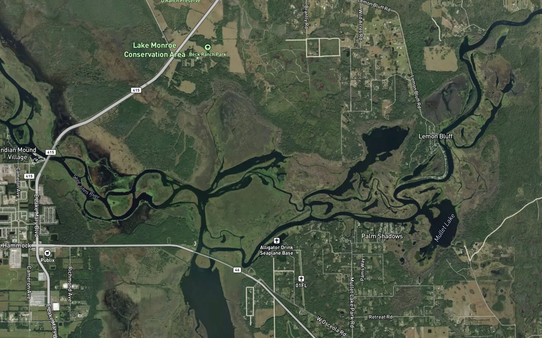 Satellite map of the Thornhill Lake