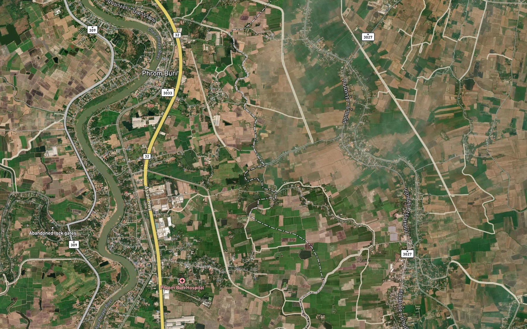 Satellite map of the Khlong Ban Paeng