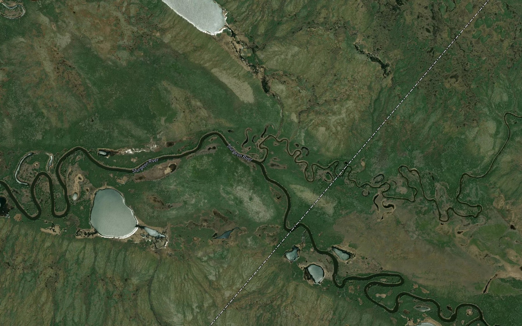 Satellite map of the Hayhurst River