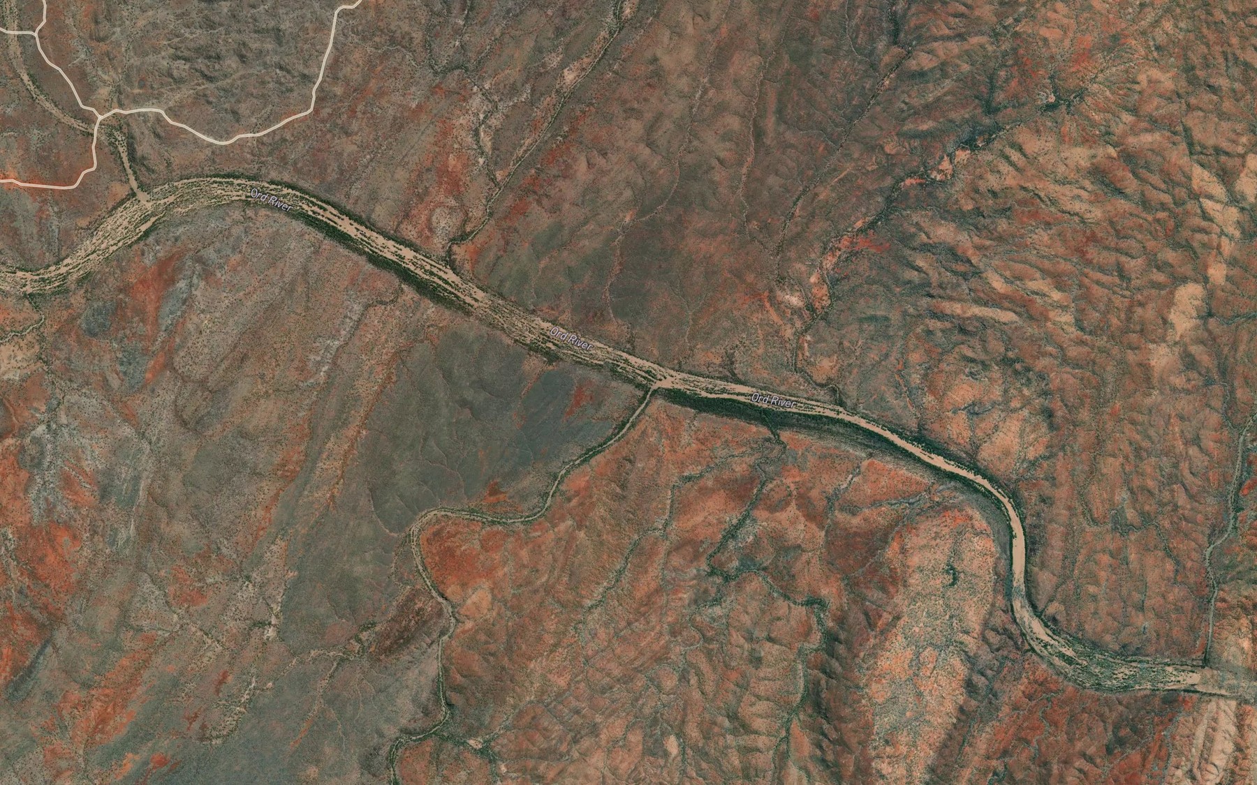 Satellite map of the Wills Creek