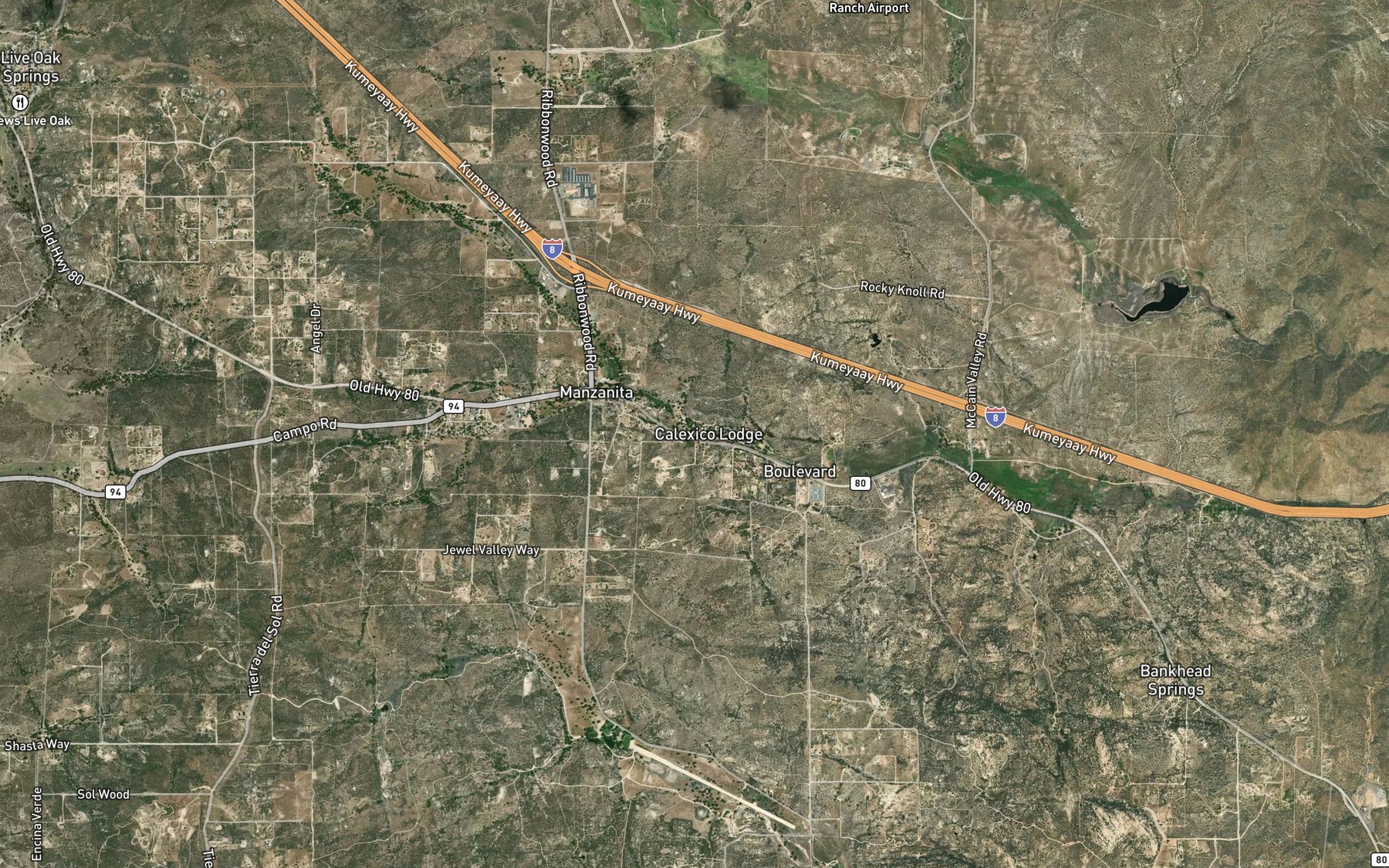 Satellite map of the Walker Creek