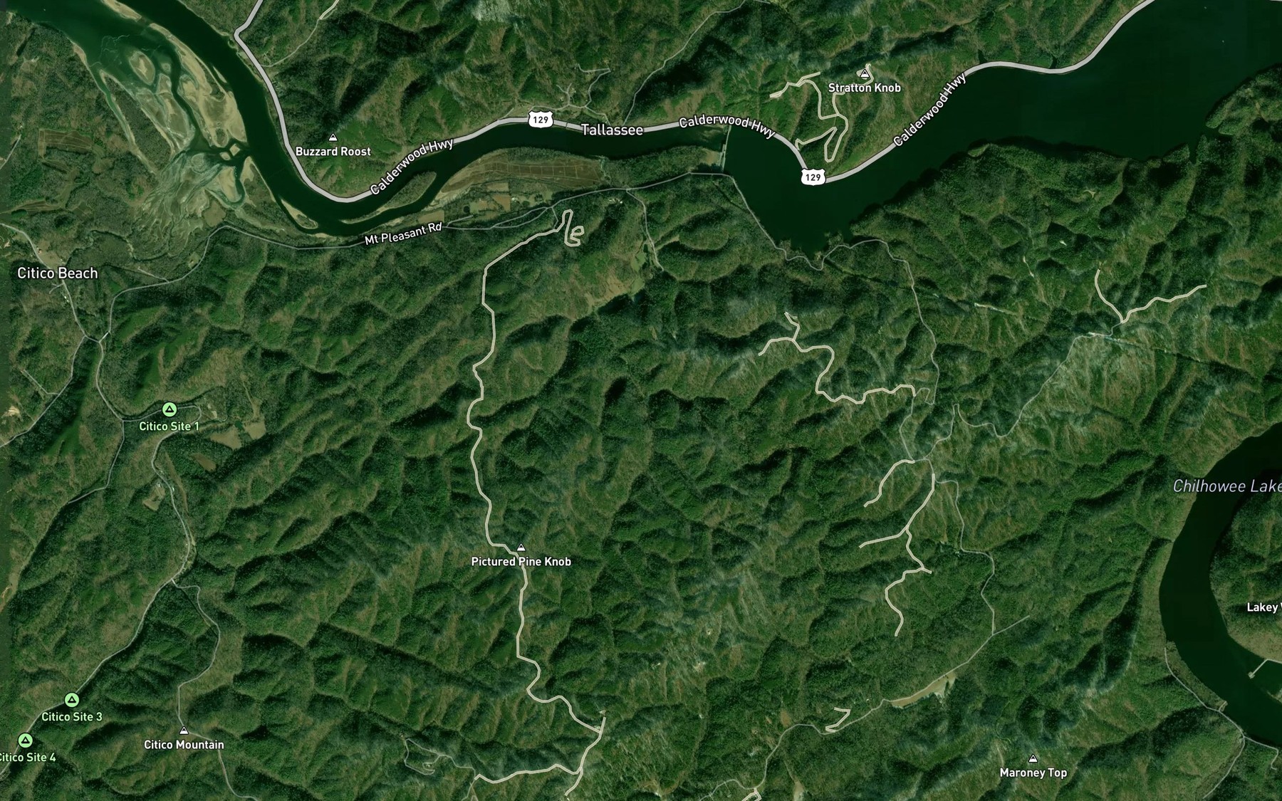 Satellite map of the Rough Prong