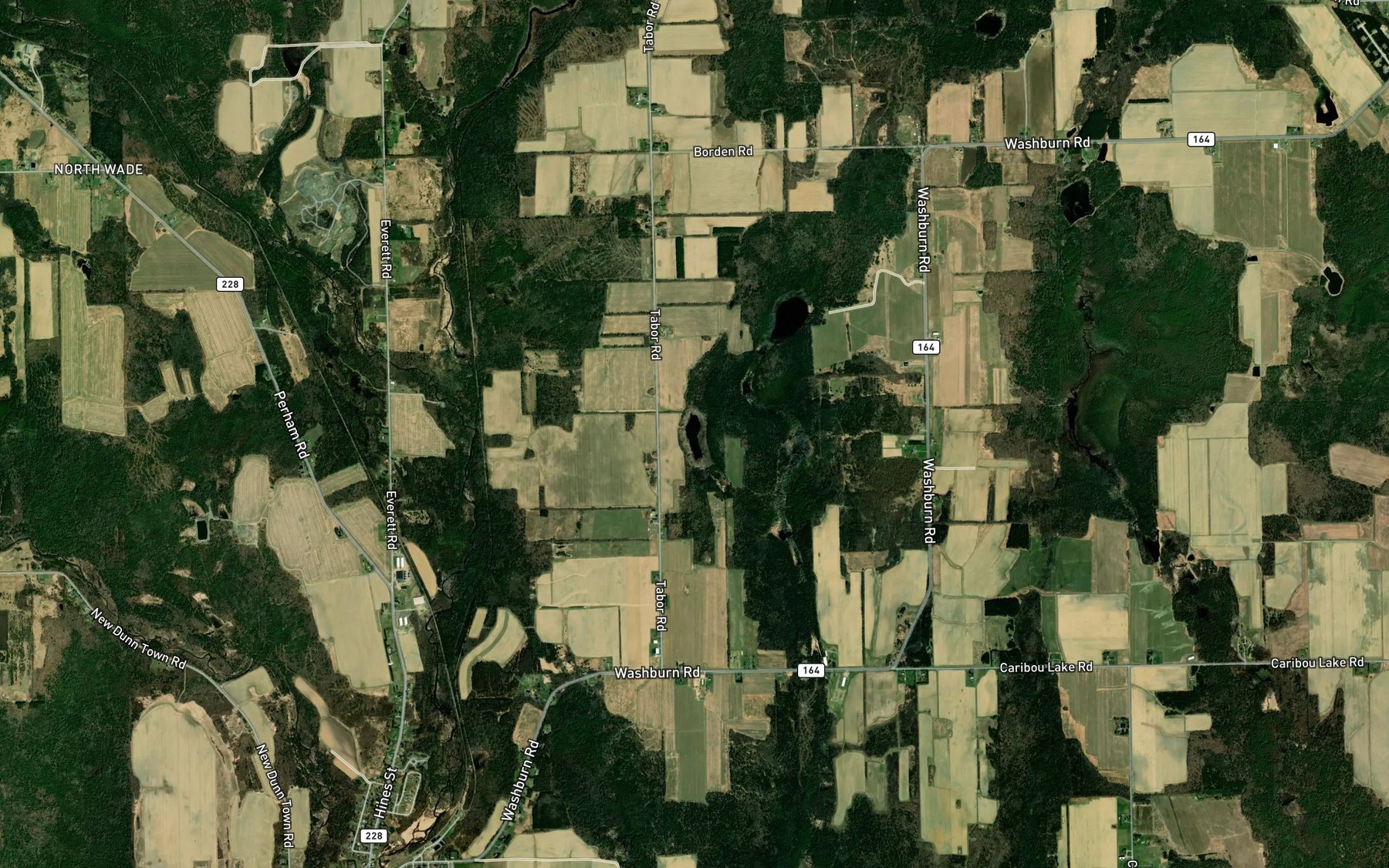 Satellite map of the Plissey Lake