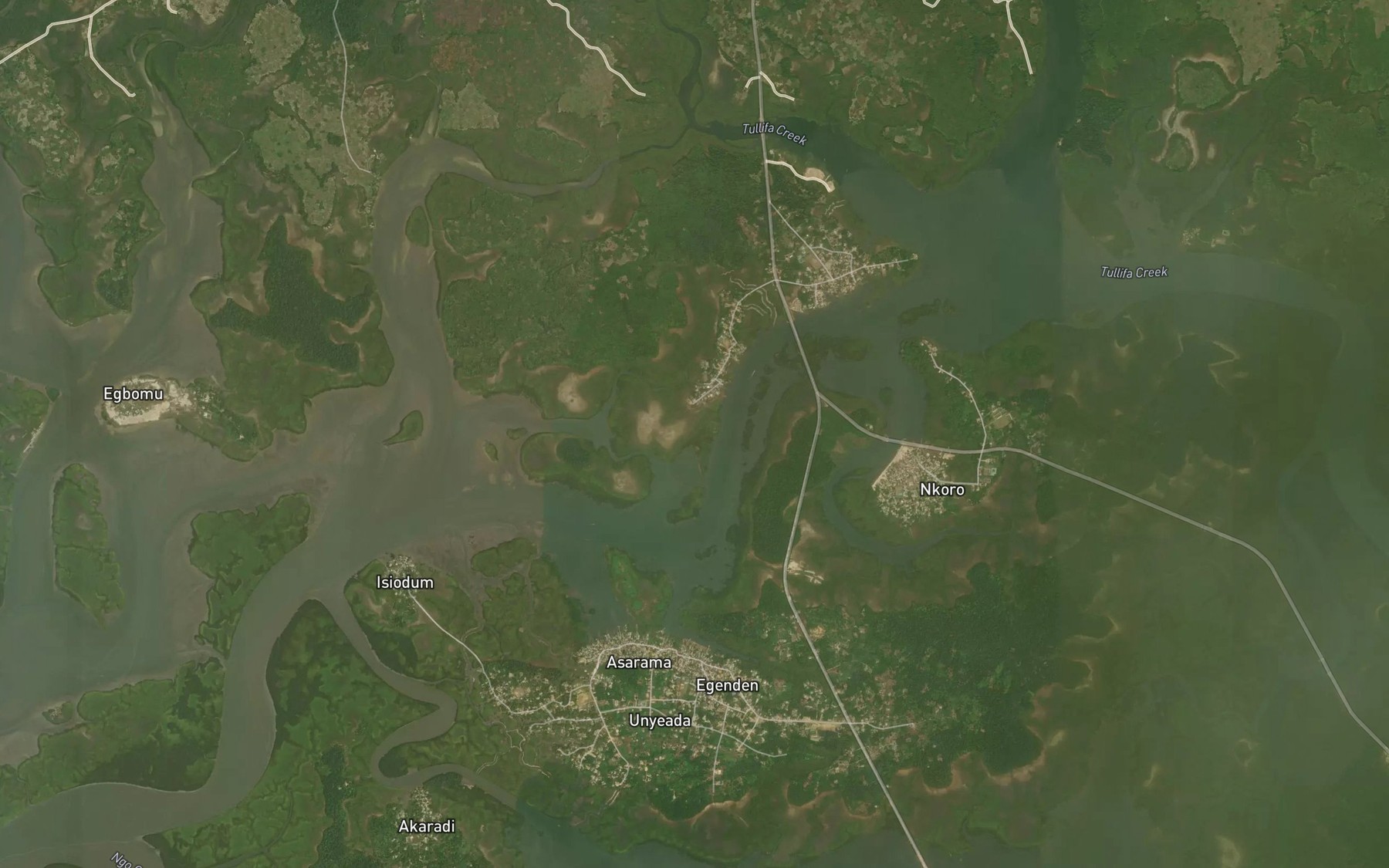 Satellite map of the Andoni Flats