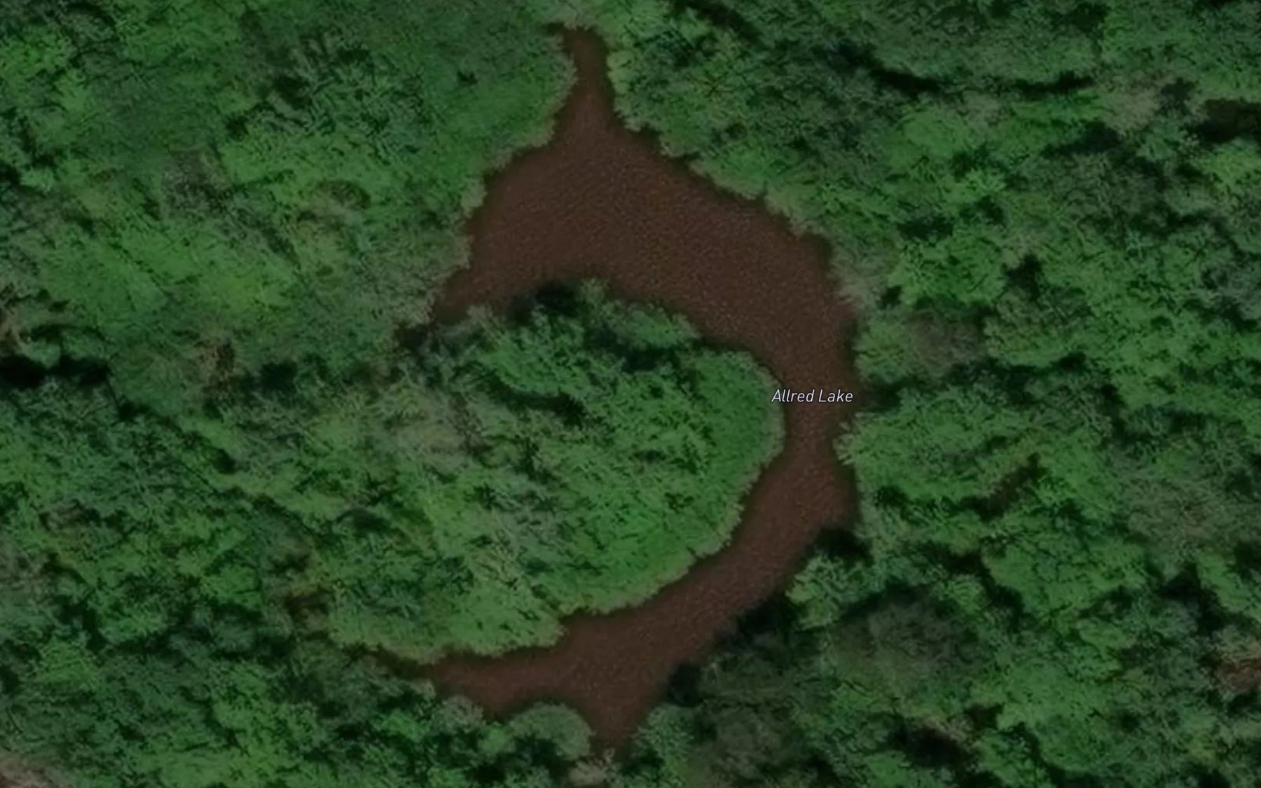 Satellite map of the Allred Lake