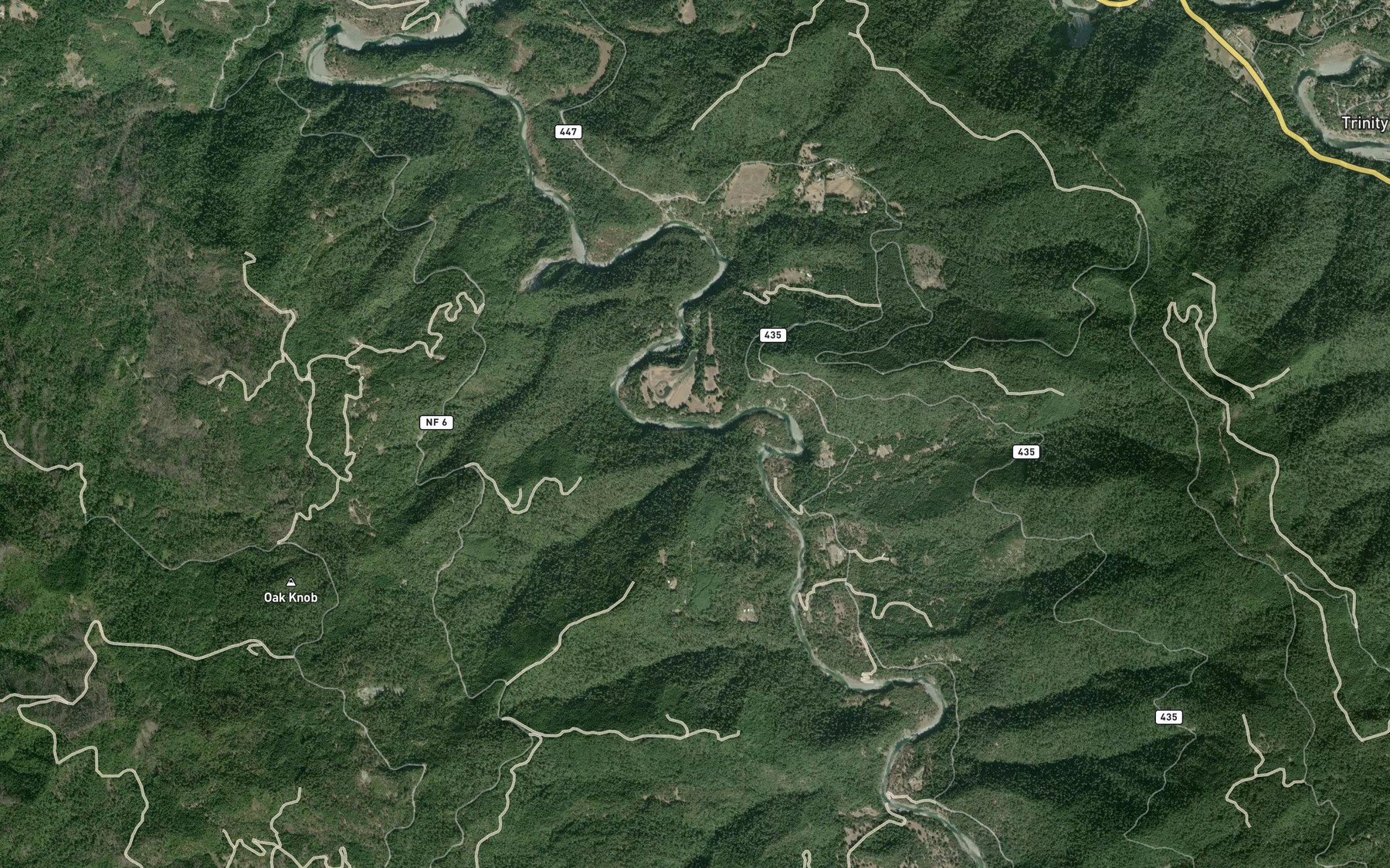 Satellite map of the Mahala Creek