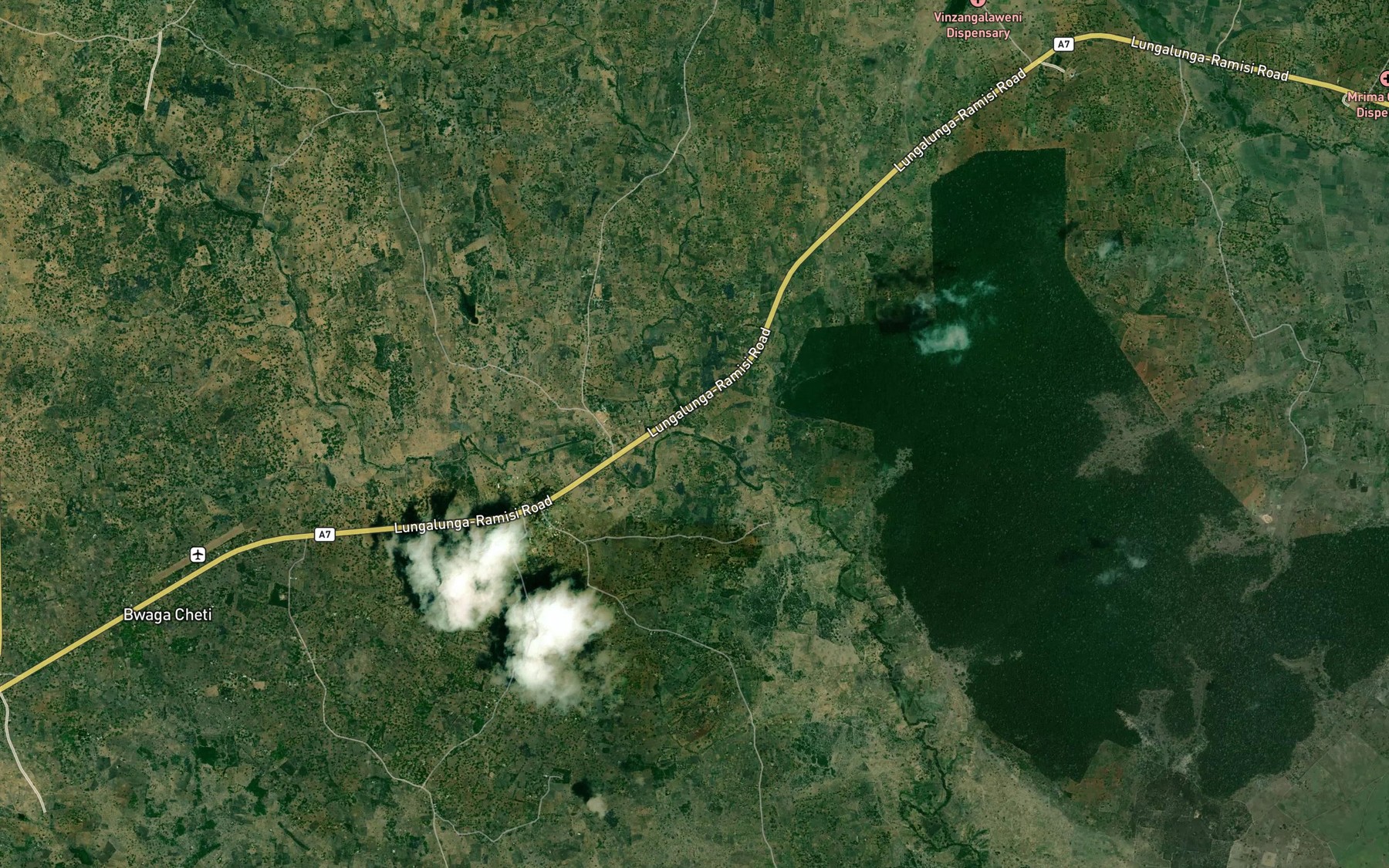 Satellite map of the Kombe
