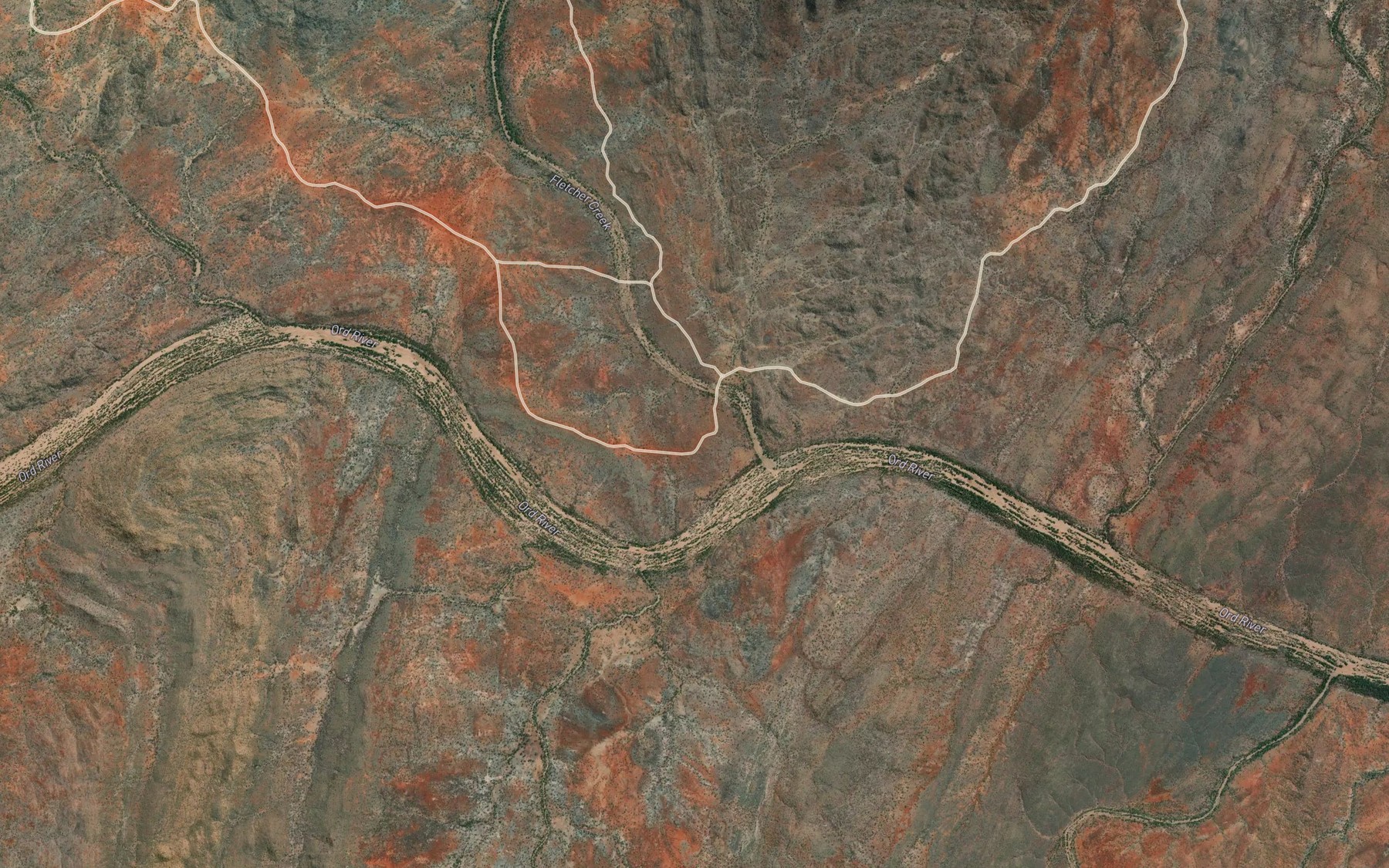 Satellite map of the Fletcher Creek