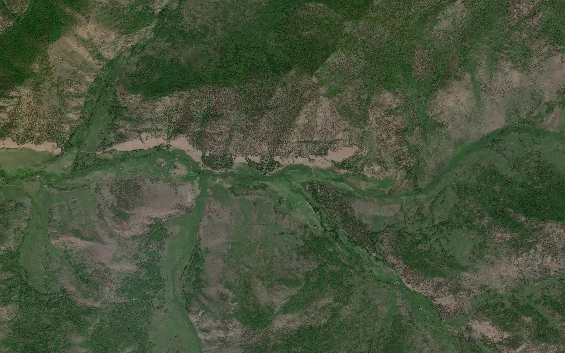Satellite map of the Khybykta