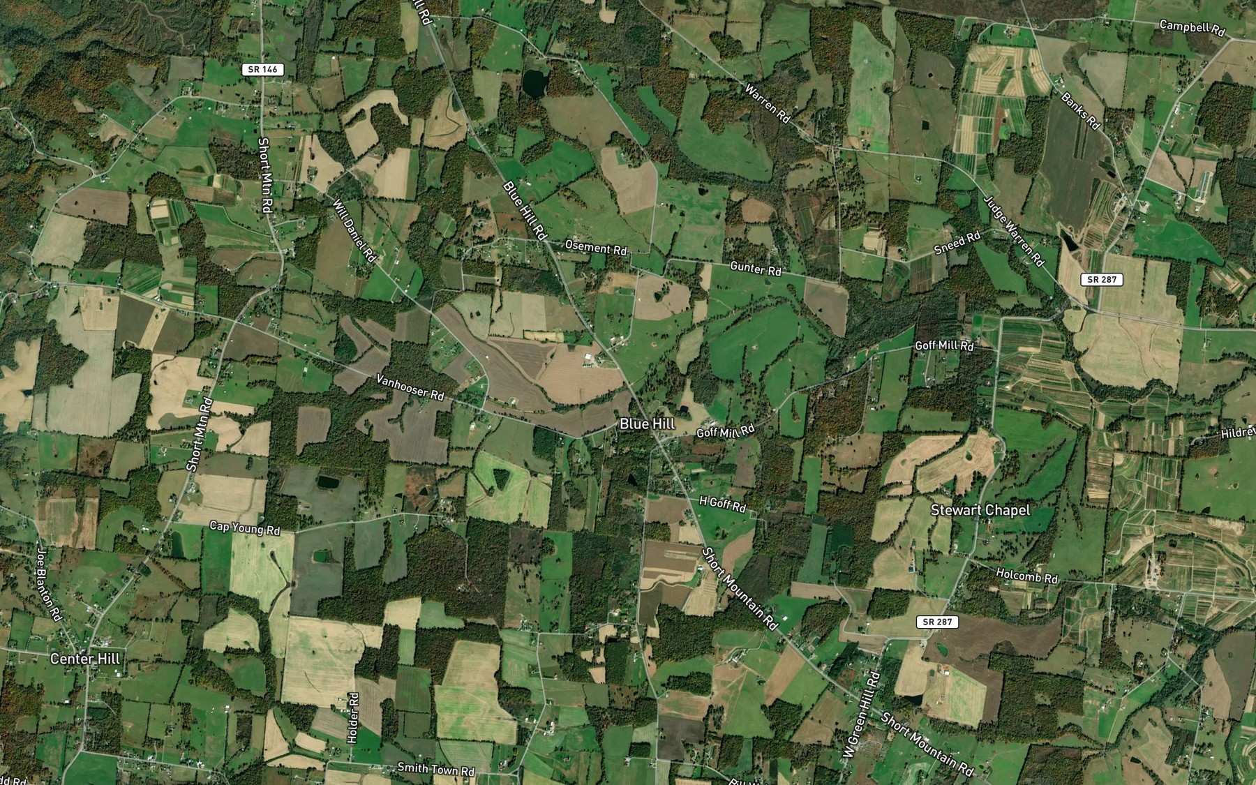 Satellite map of the White Oak Branch