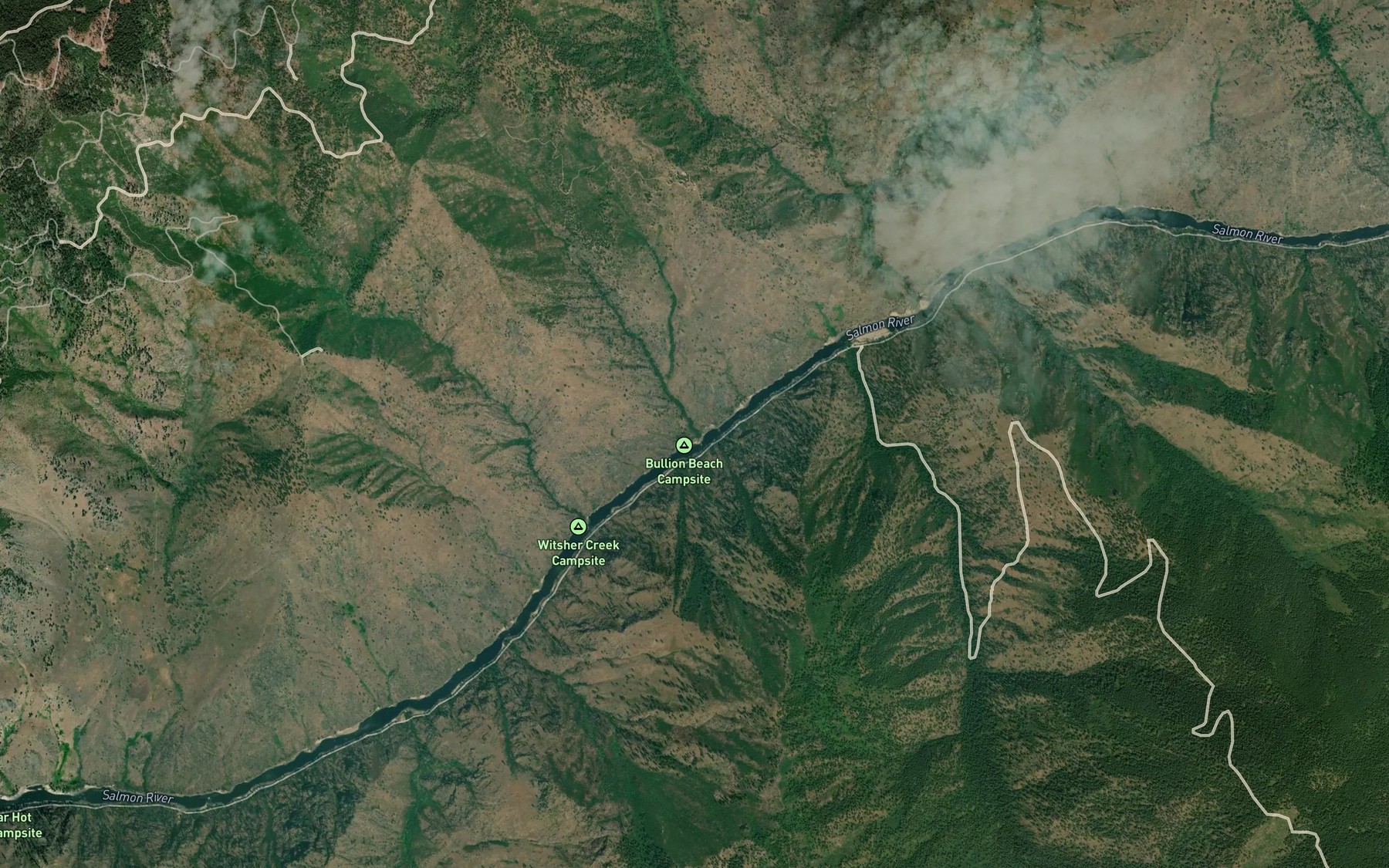 Satellite map of the Bullion Creek