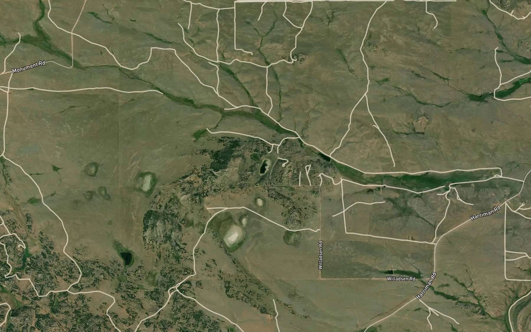 Satellite map of the Twin Mountains Lake