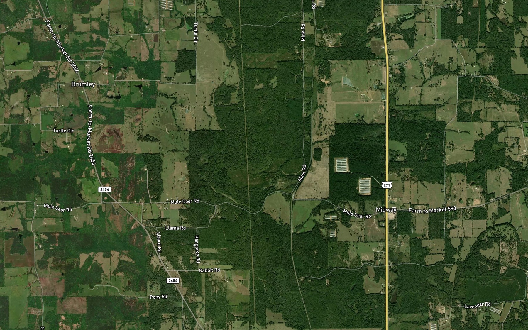 Satellite map of the Grassy Lake