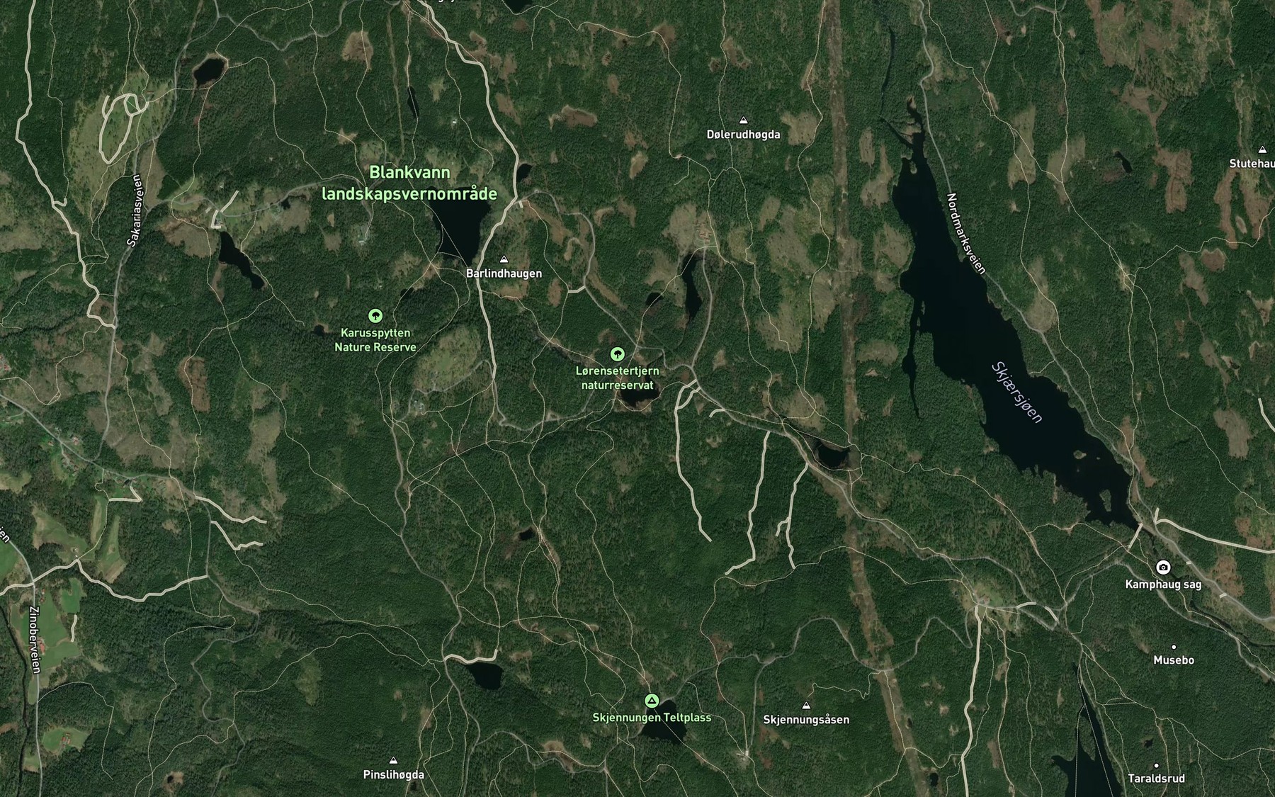 Satellite map of the Aurtjernet